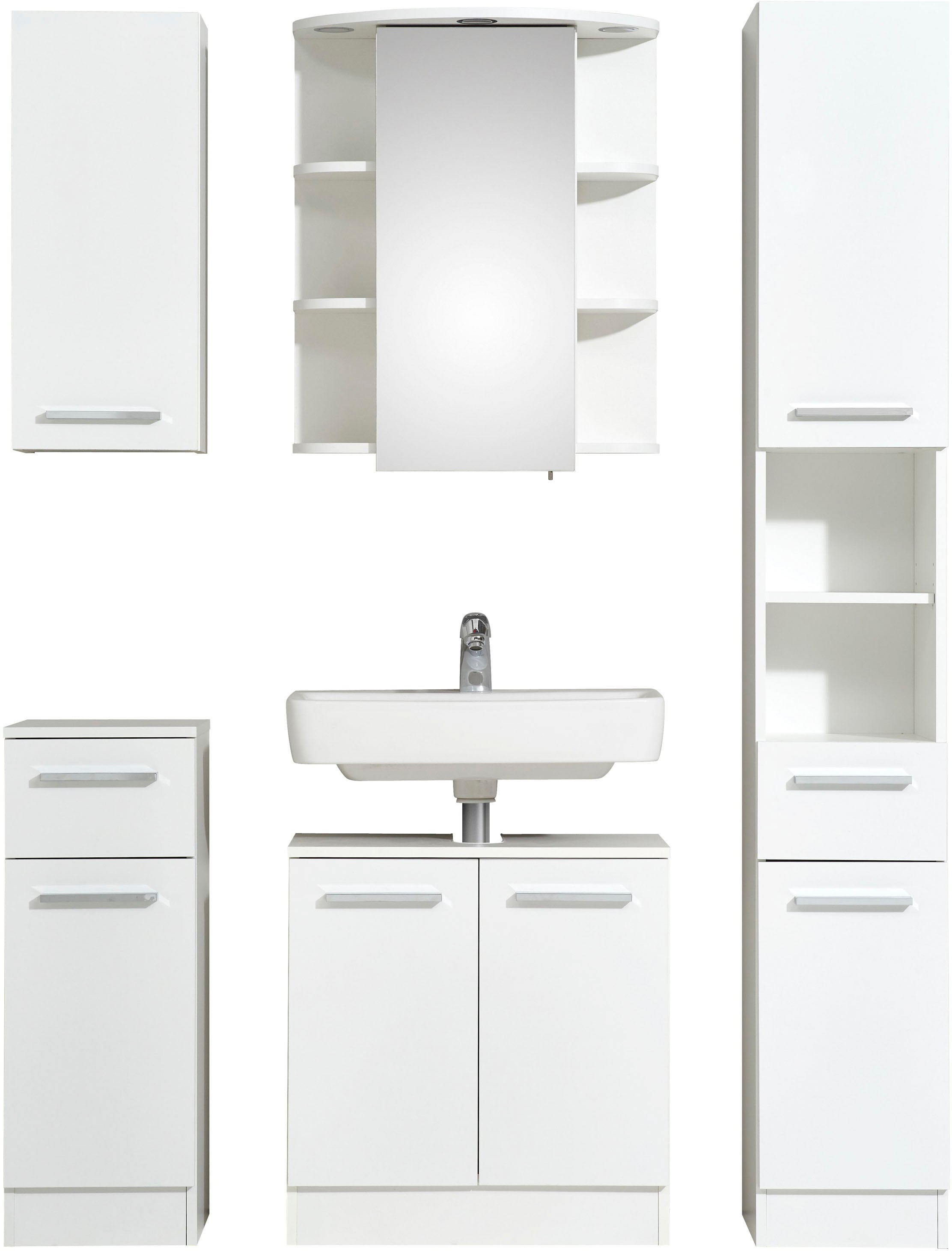 Saphir Badmöbel-Set "Quickset 335 5-teilig, Waschbeckenunterschrank mit LED günstig online kaufen