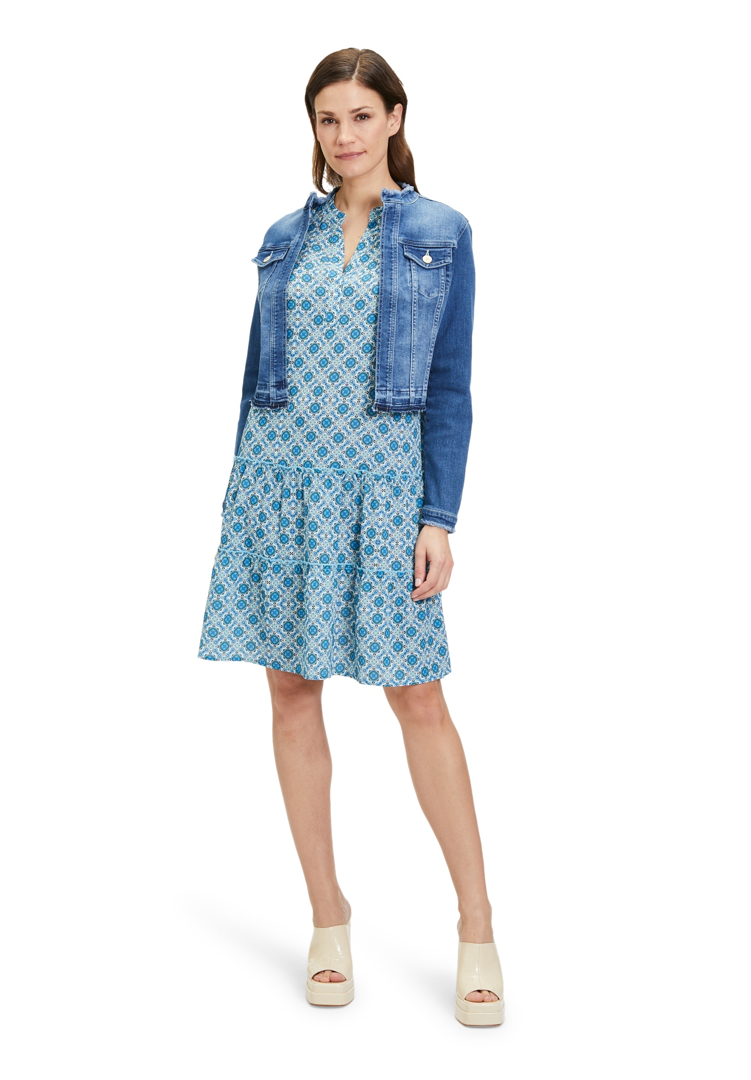 Cartoon Jackenblazer »Cartoon Jeansjacke ohne Verschluss«, Taschen