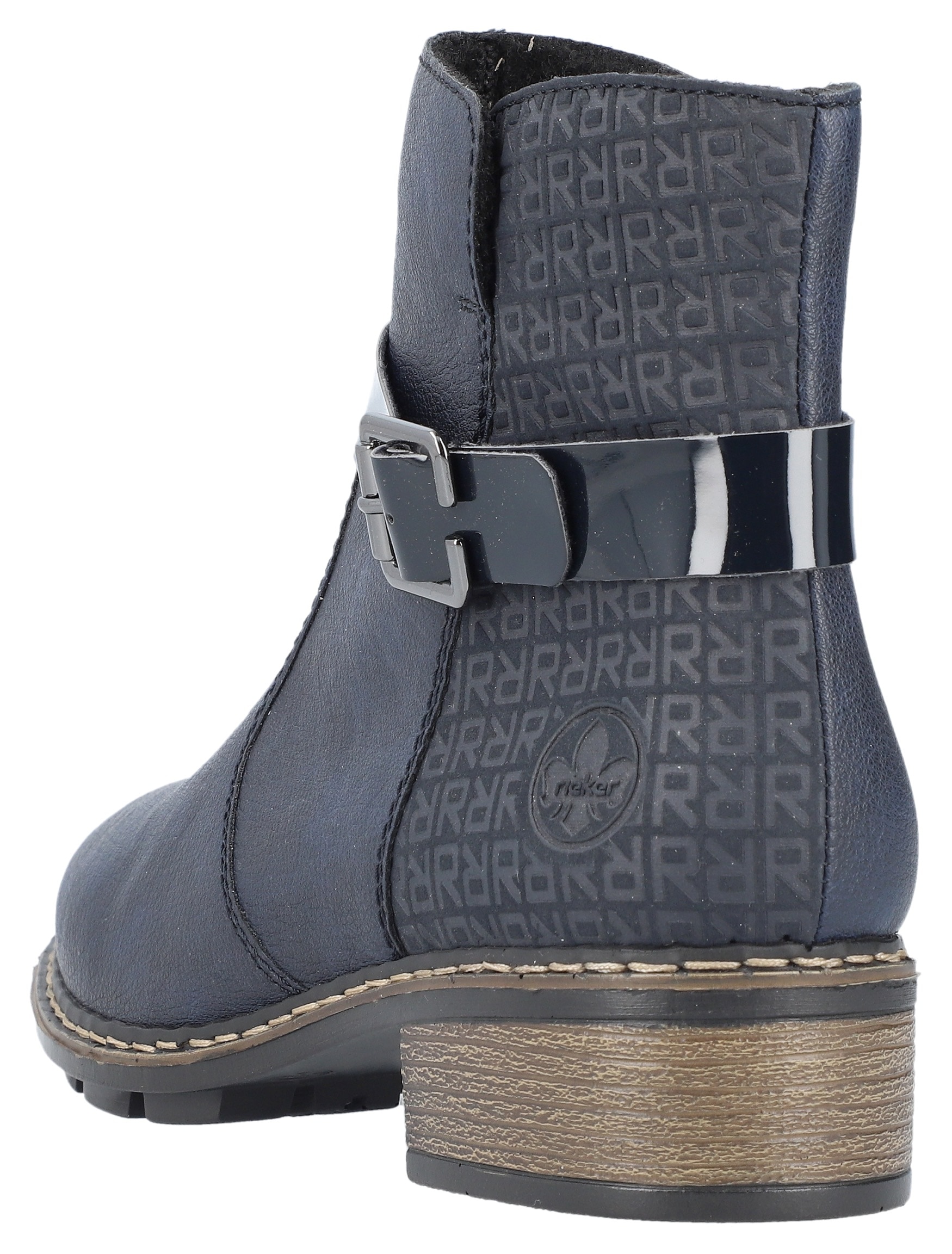 Rieker Stiefelette, mit Zierriemchen aus Lackmaterial