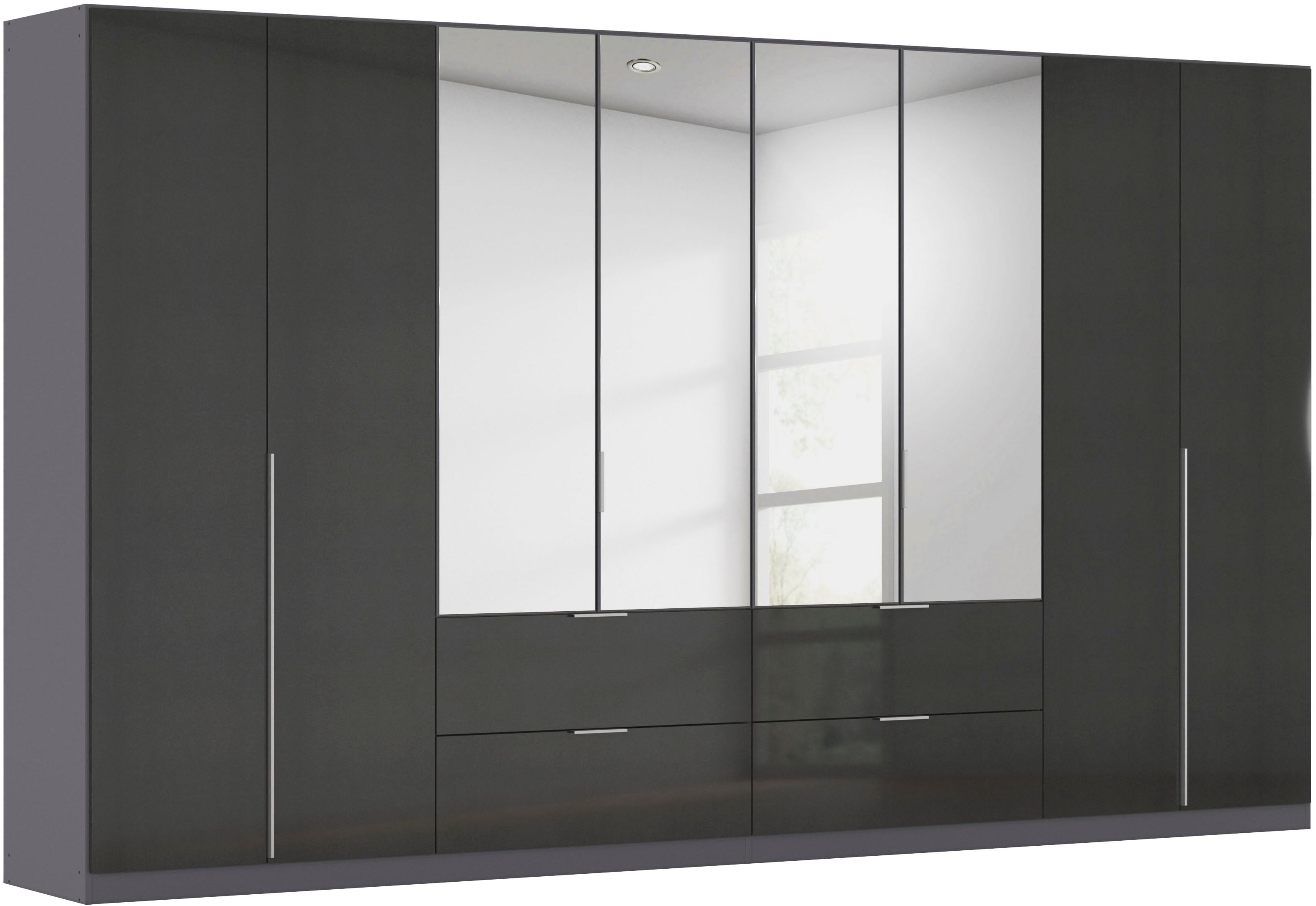OTTO home Drehtürenschrank "Kleiderschrank Schrank Garderobe AGORDO mit Dekor- oder Hochglanzfront" in zwei Griff-Farben, Breiten 91-360 cm, mit Außenschubkästen, in 7 Breiten und 2 Höhen MADE IN GERMANY