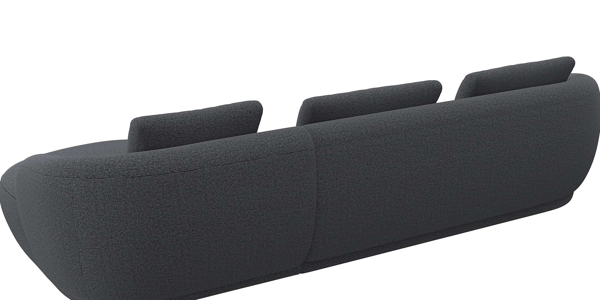 FLEXLUX Wohnlandschaft »Torino, rund, L-Form, Sofa-Ecke mit Recamiere, Longchair-Sofa« Modernes, organisches Sofa-Design, Kaltschaum, Wellenunterfederung
