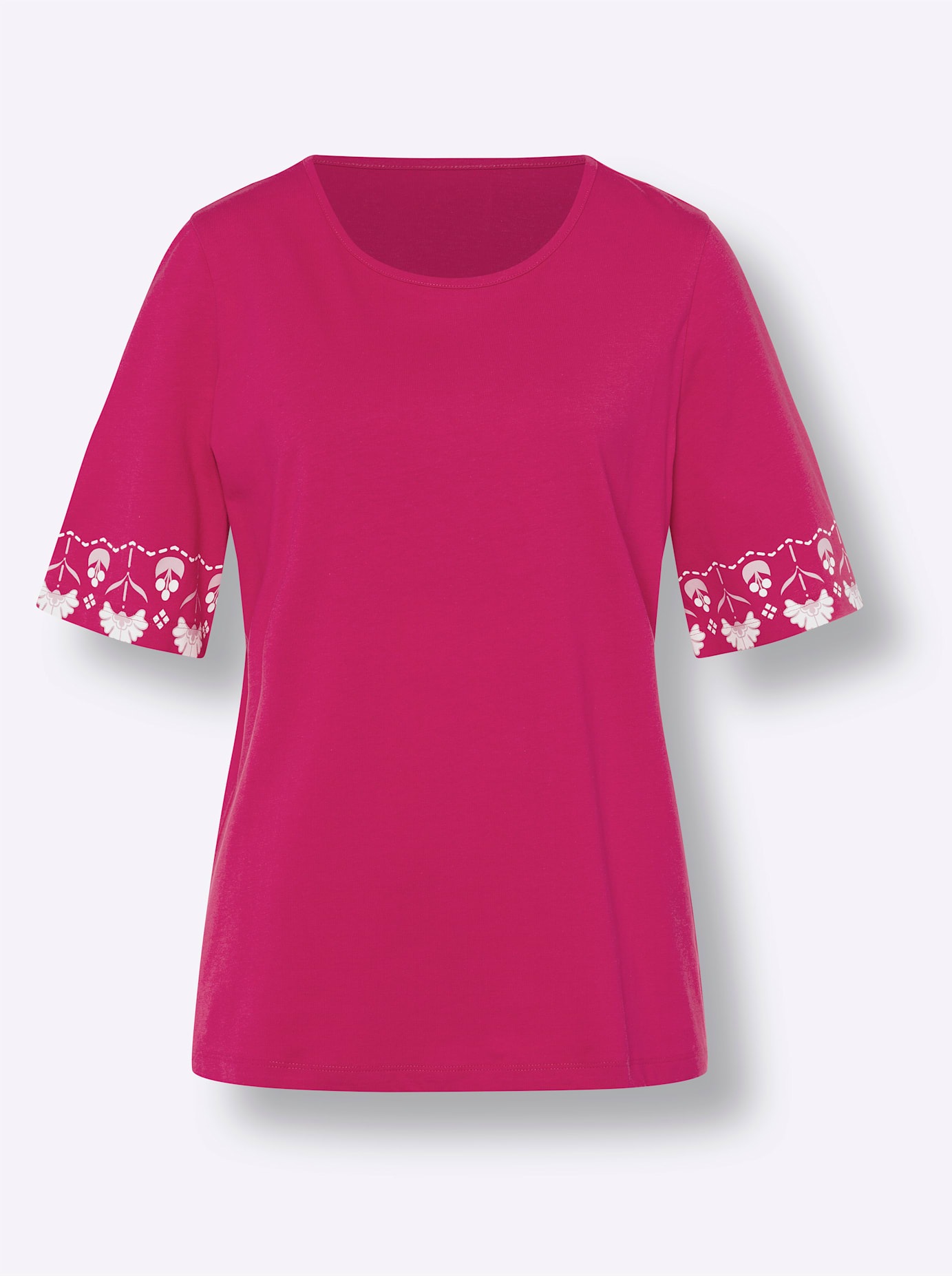 Classic Basics Women's Short Sleeve T-Shirt Pink/White Size 48 2