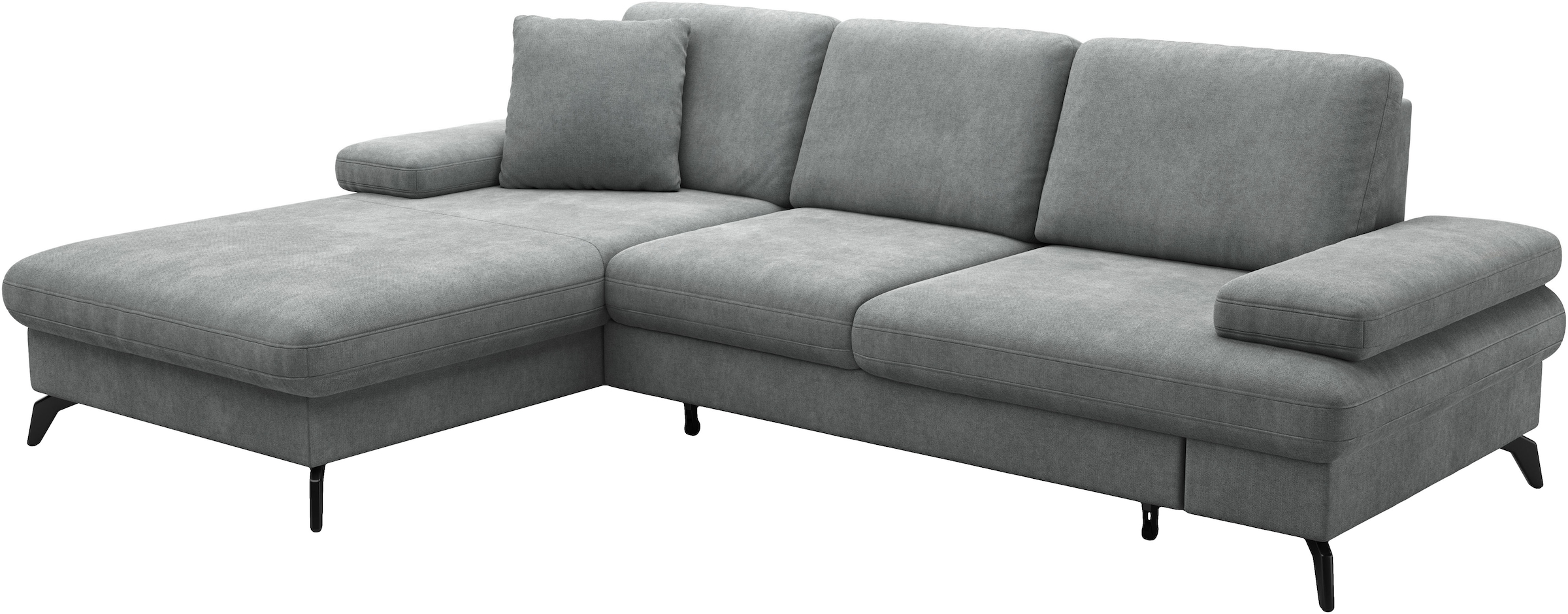 sit&more Ecksofa »Morris Jubi L-Form, inklusive XXL-Liegefläche, bzw. Schlaffunktion«, Bettfunktion, Armteilverstellung und 1 Zierkissen