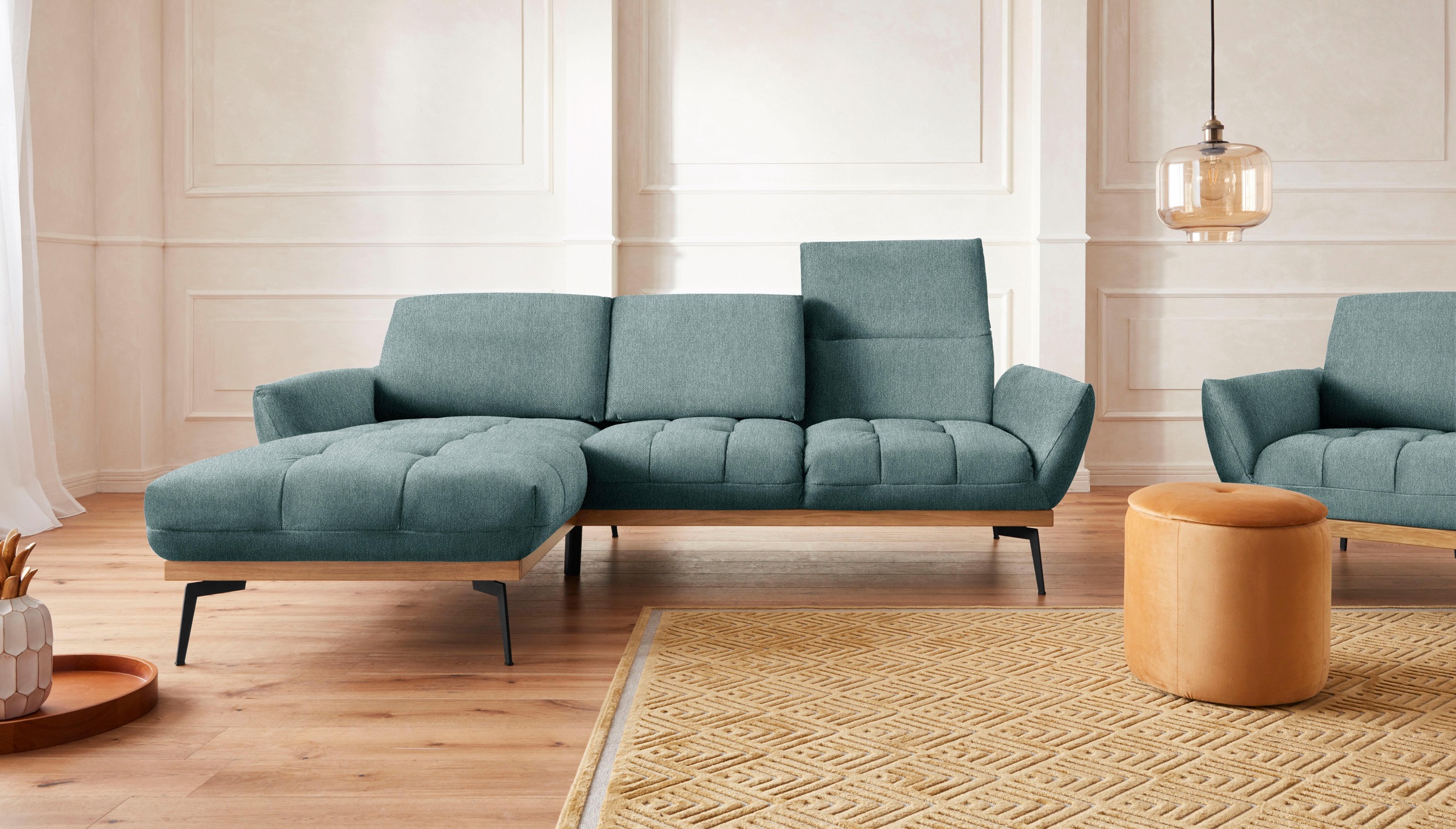 exxpo - sofa fashion Ecksofa »Palic, inkl. Rückenverstellung, bequem, elegant, Breite 245cm, L-Form«