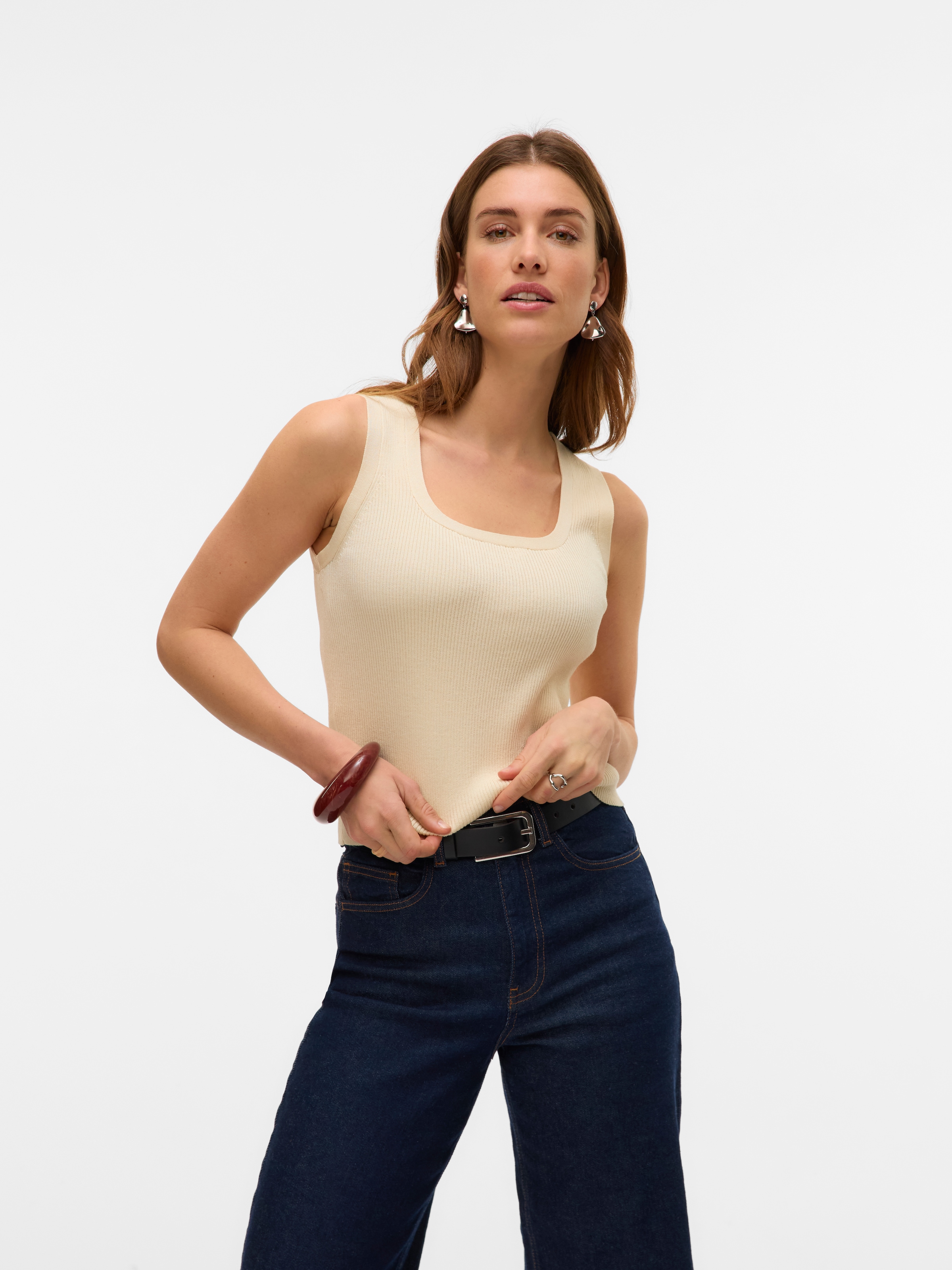 Vero Moda Stricktop »VMPOPPY SL SQUARE NECK TOP VMA NOOS«