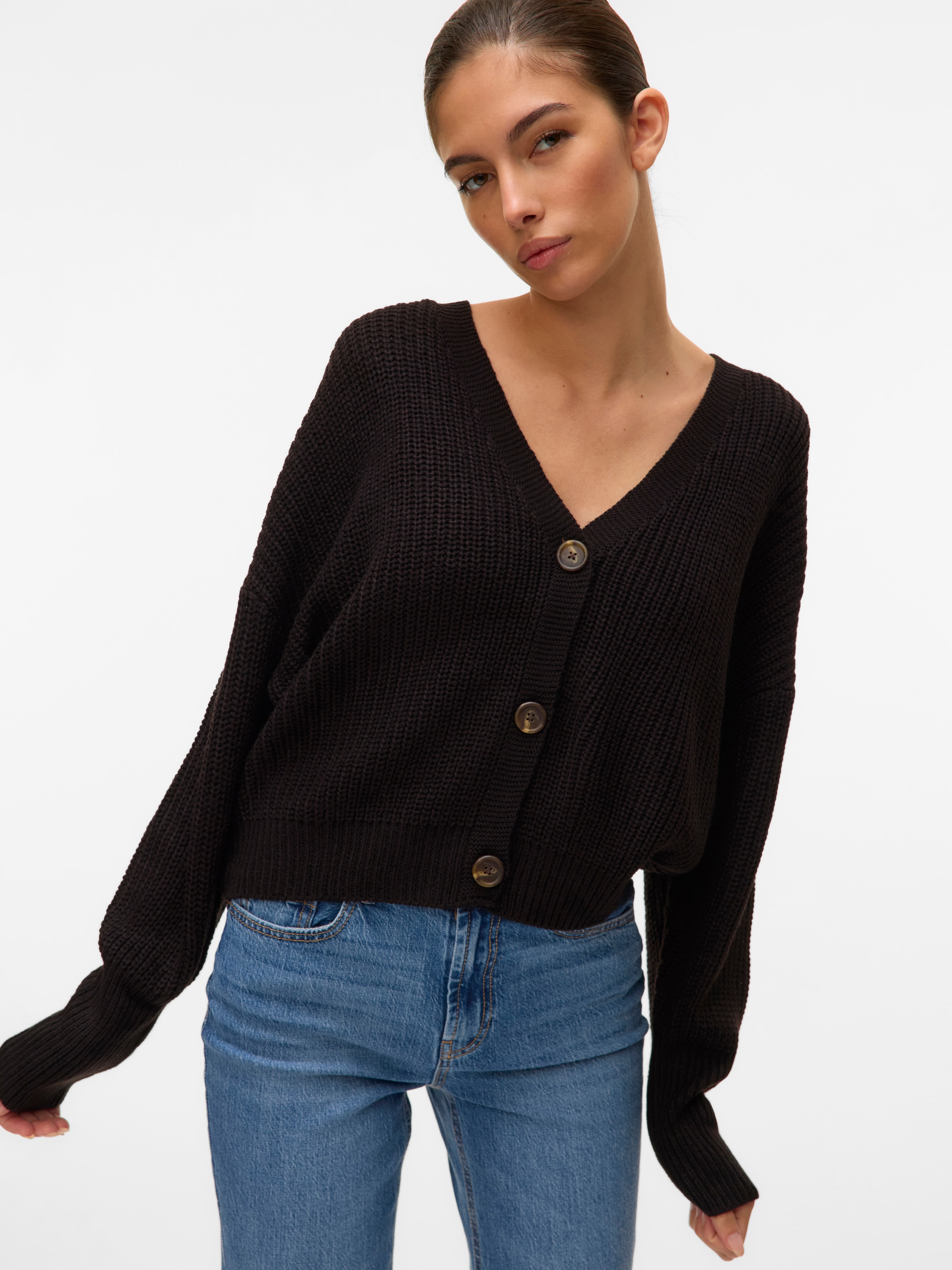 Vero Moda Strickjacke "VMLEA LS V-NECK CUFF CARDIGAN" günstig online kaufen
