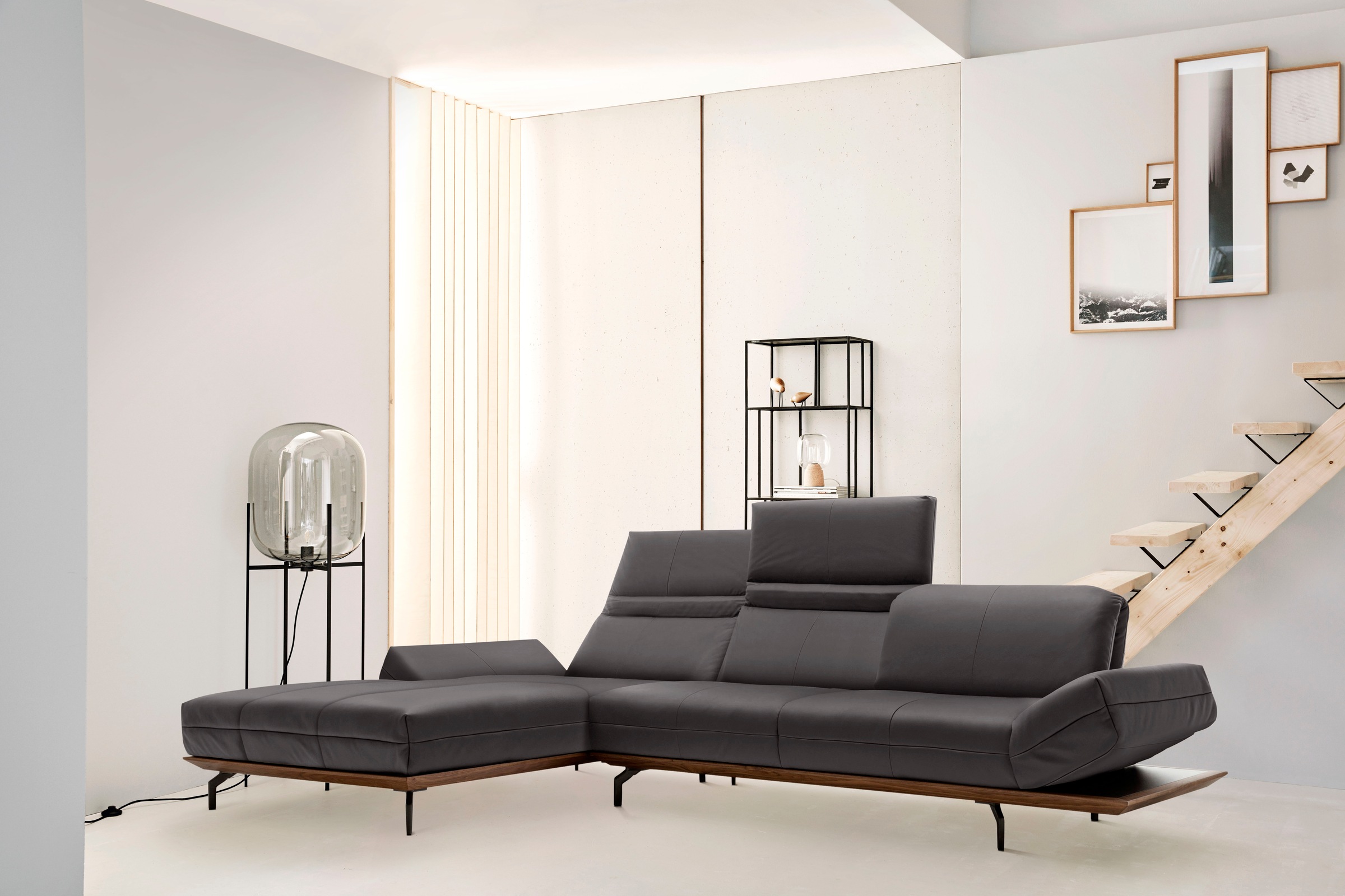 Ecksofa »CR.420, Designecksofa, L-Form«, in 2 Qualitäten, Holzrahmen in Eiche Natur...