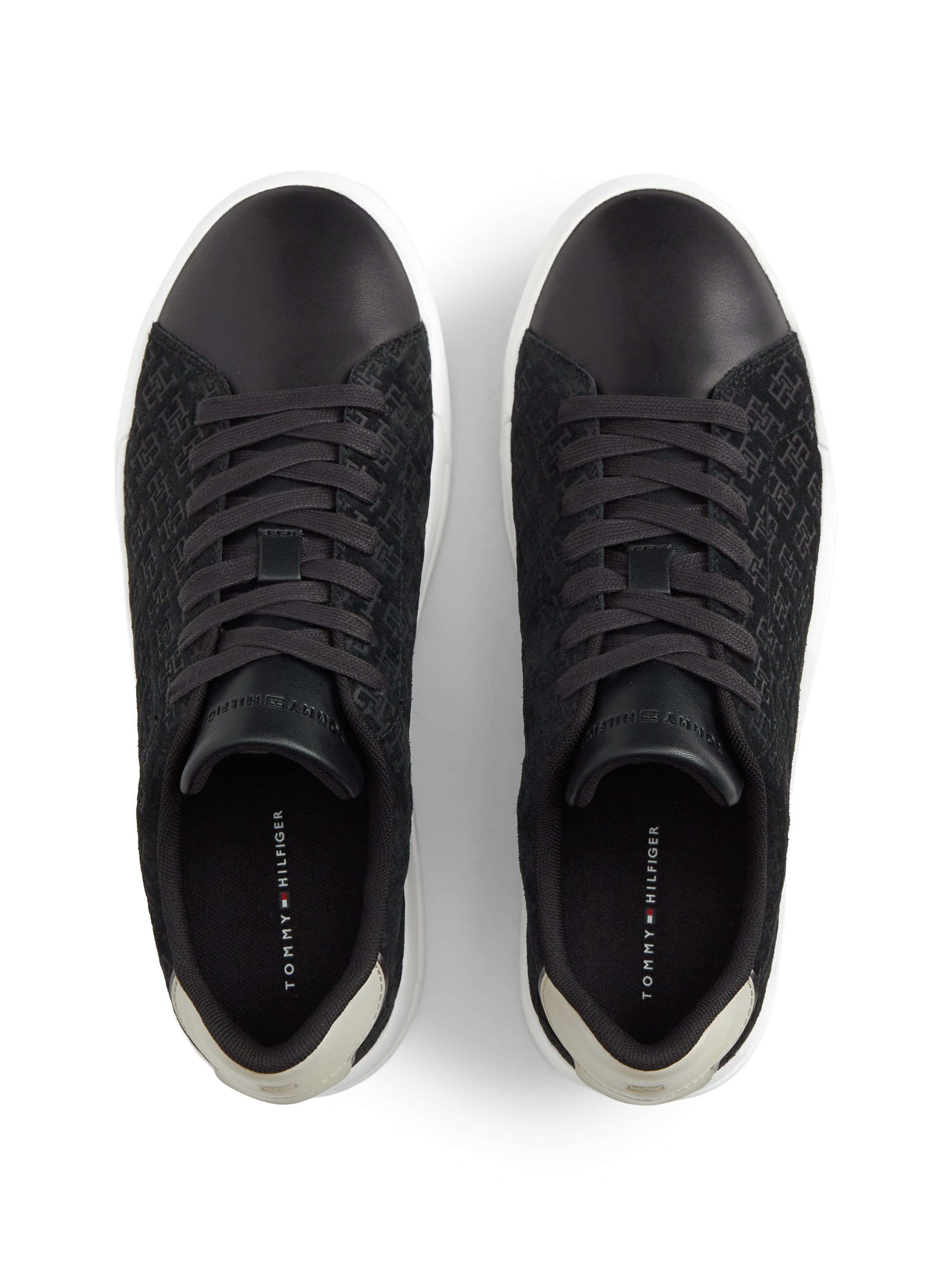 Tommy Hilfiger »TH COURT LTH MIX  MONOGRAM«  Freizeitschuh, Halbschuh, Schnürer mit TH-Allover-Prägung