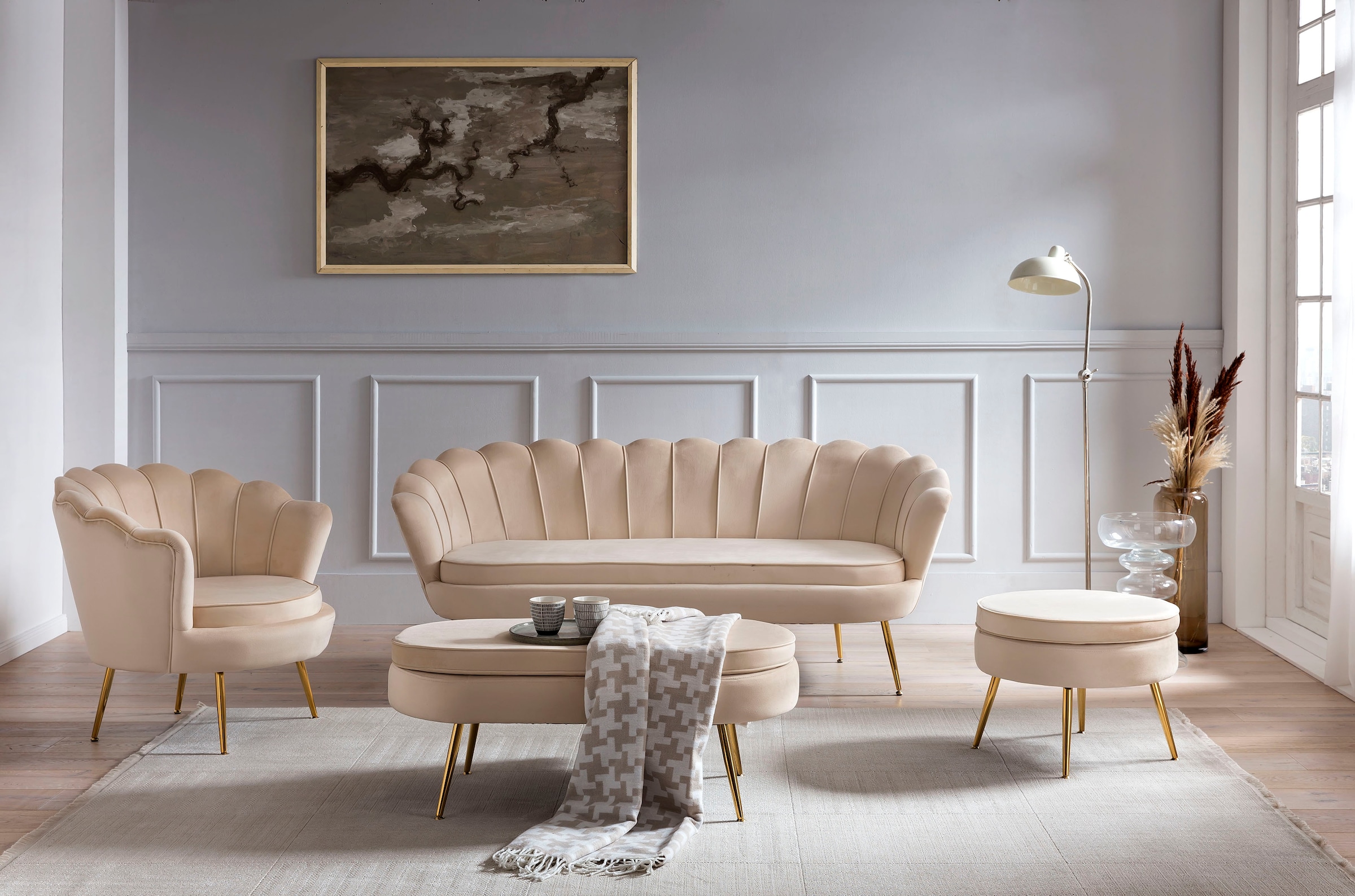 SalesFever 3-Sitzer »Clam«, extravagantes Muscheldesign, Breite 180 cm