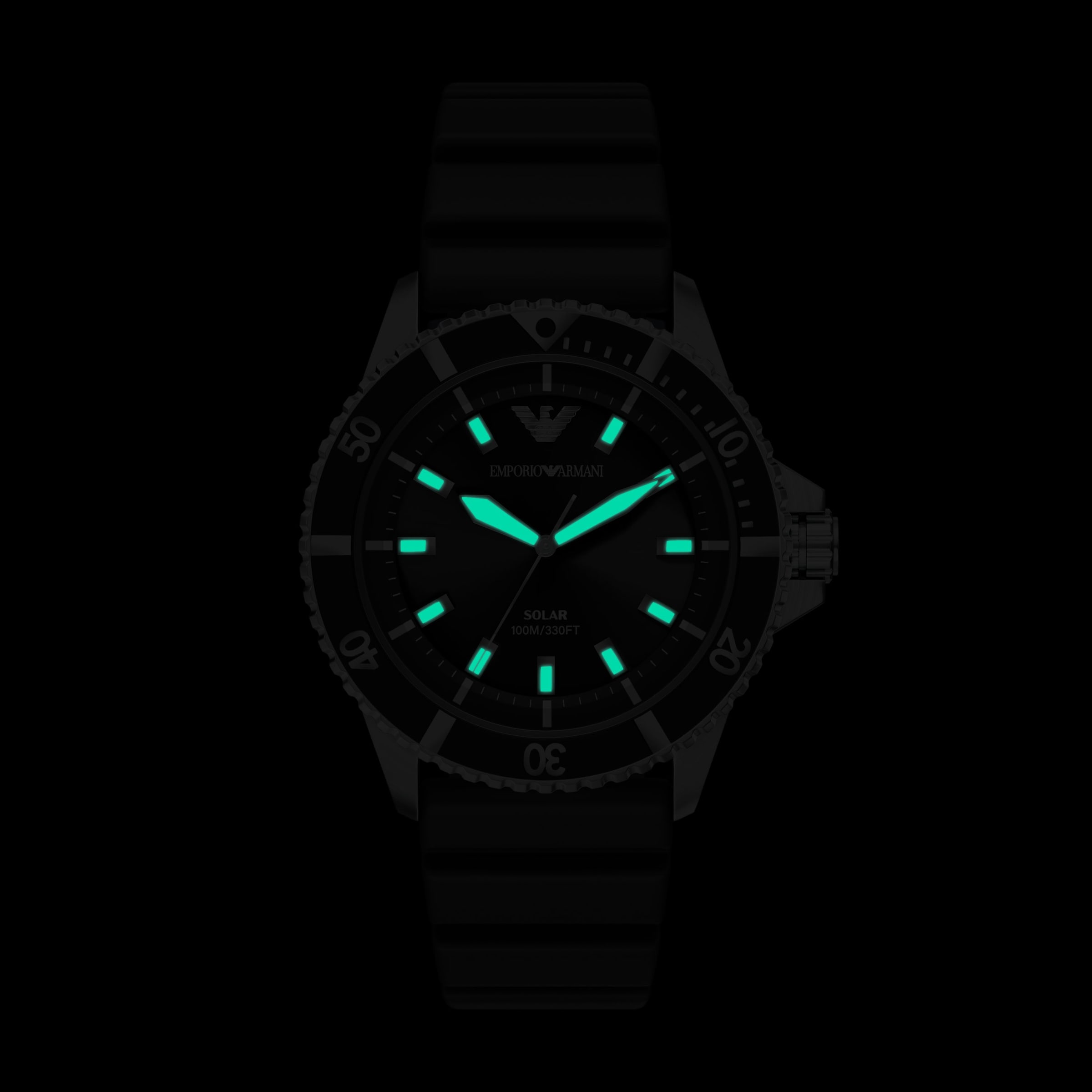 Emporio Armani Solaruhr »WORLD EXPLORER« Armbanduhr, Herrenuhr, Silikonarmband, analog
