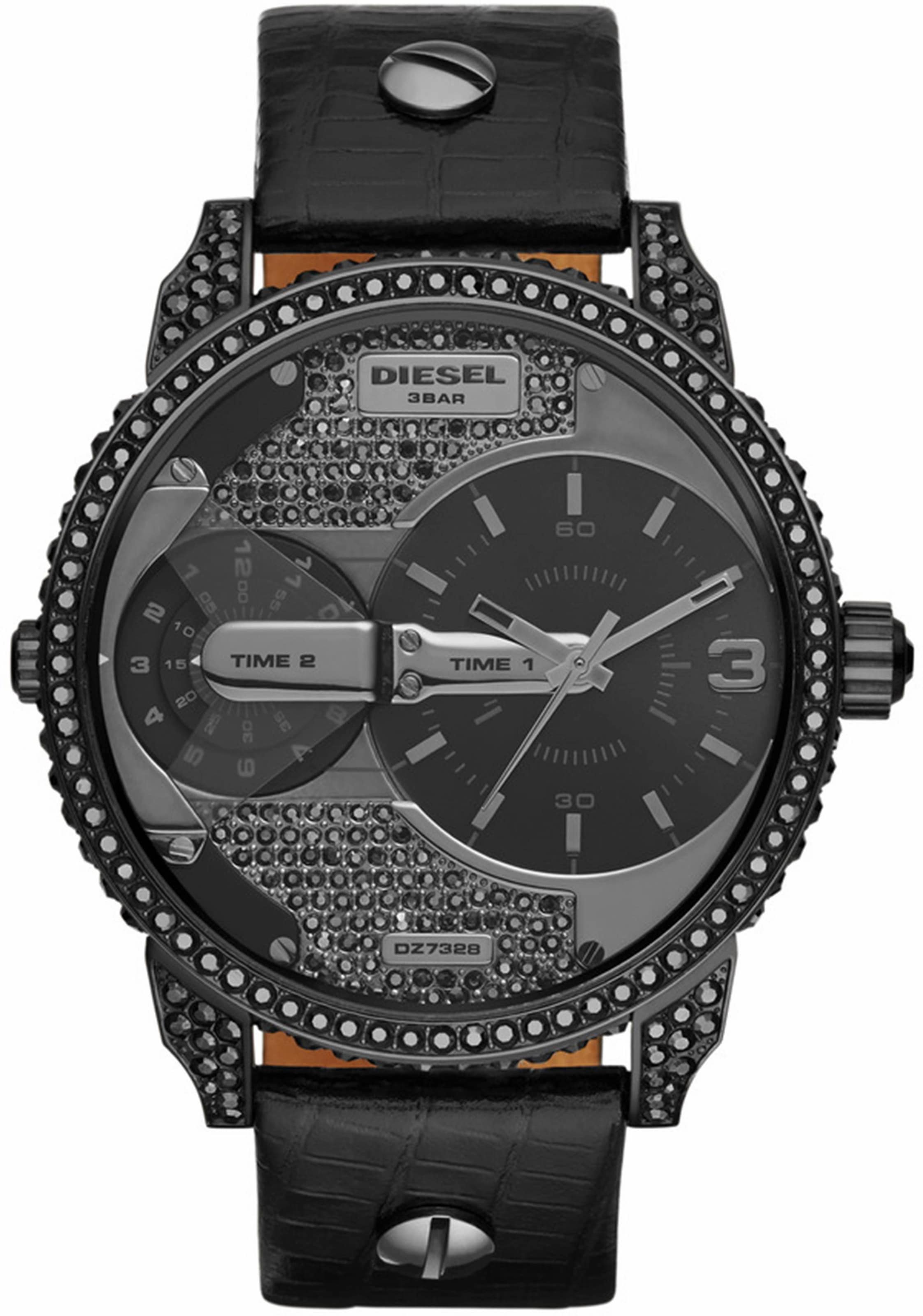 Diesel Quarzuhr »MINI DADDY, DZ7328«, Armbanduhr, Damenuhr, Glassteine, analog, Mineralglas