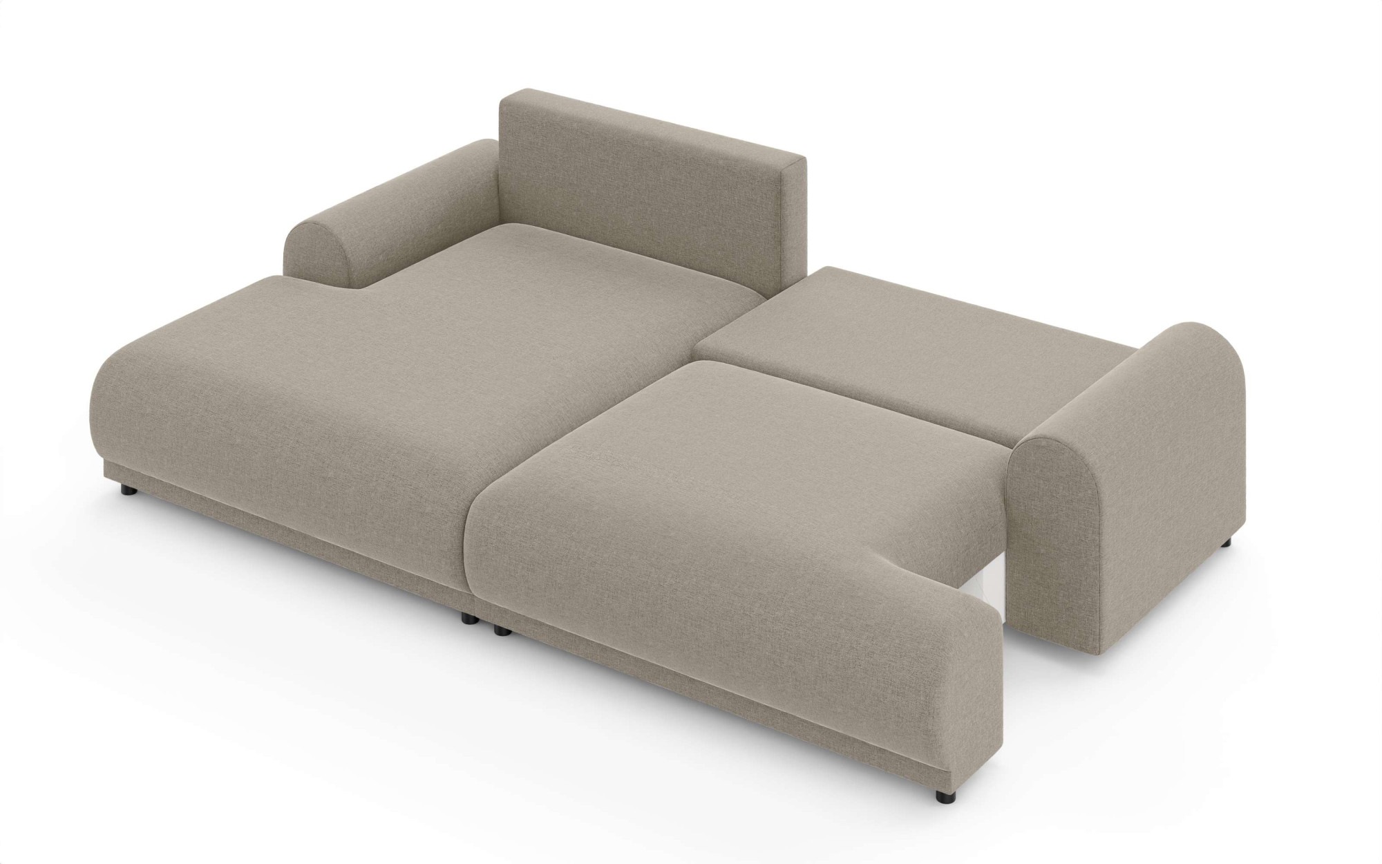 INOSIGN Ecksofa »Marsby, mit Bettfunktion und Bettkasten, Maße: B/H/T 242/65/145 cm«, L-Form mit Wellenunterfederung, Recamiere links oder rechts bestellbar