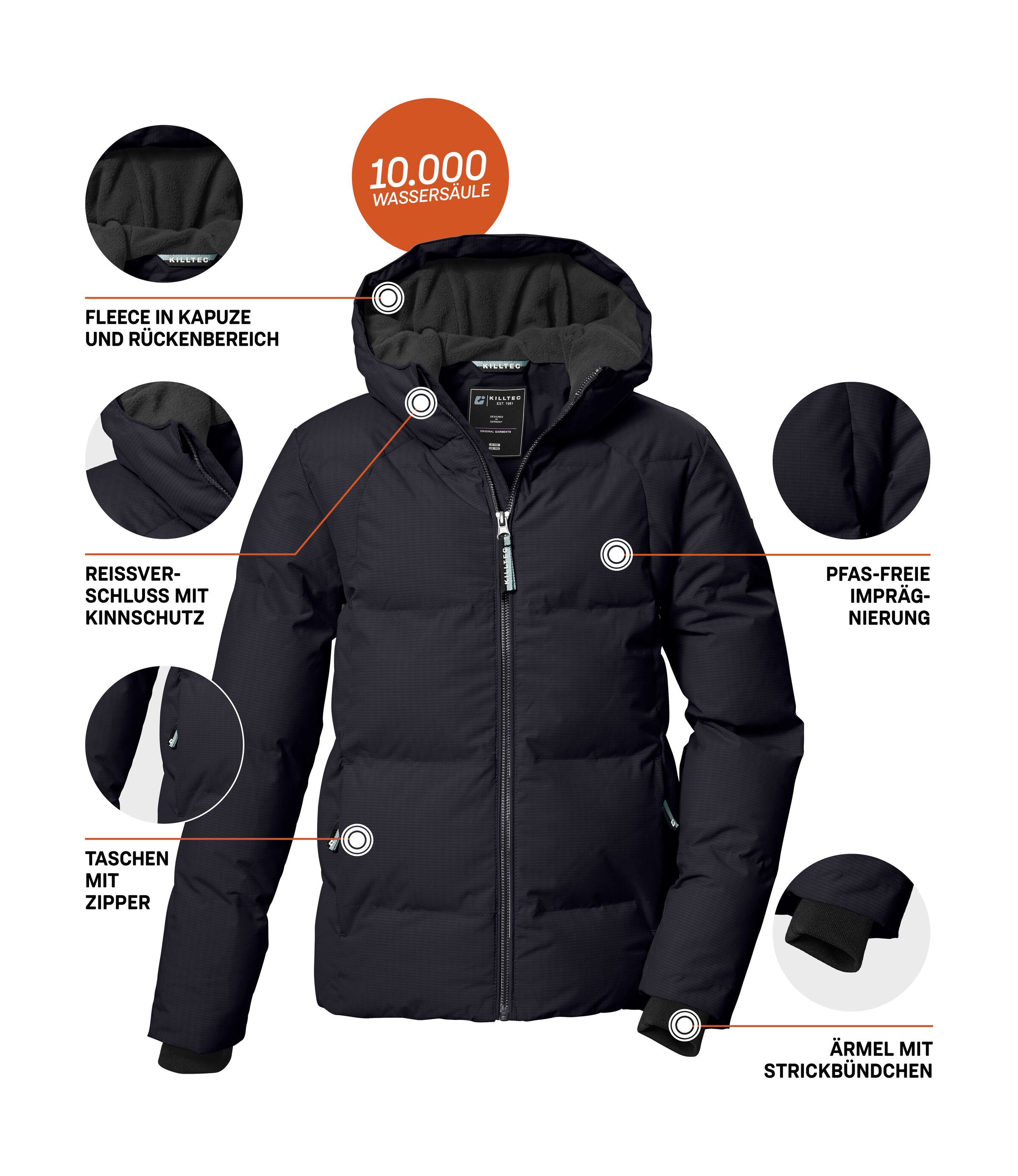 Killtec Steppjacke »KOW 357 GRLS QLTD JCKT«, Wasserabweisende Mädchenjacke mit Kapuze, atmungsaktiv, warm
