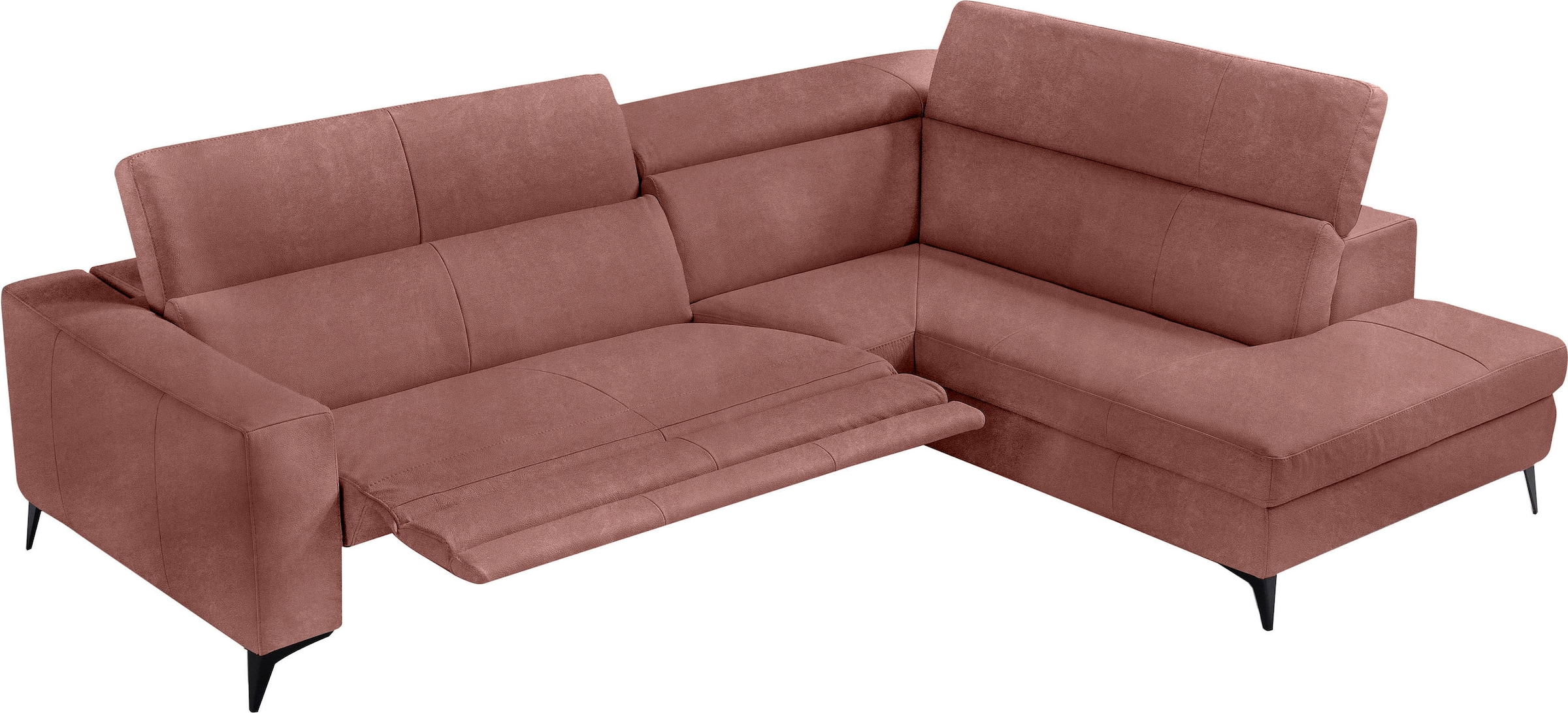 Egoitaliano Ecksofa "Edith, Designsofa mit hohem Sitzkomfort, Breite 269cm, L-Form" inkl. elektrischer Relaxfunktion und manuell verstellbaren Kopfteilen