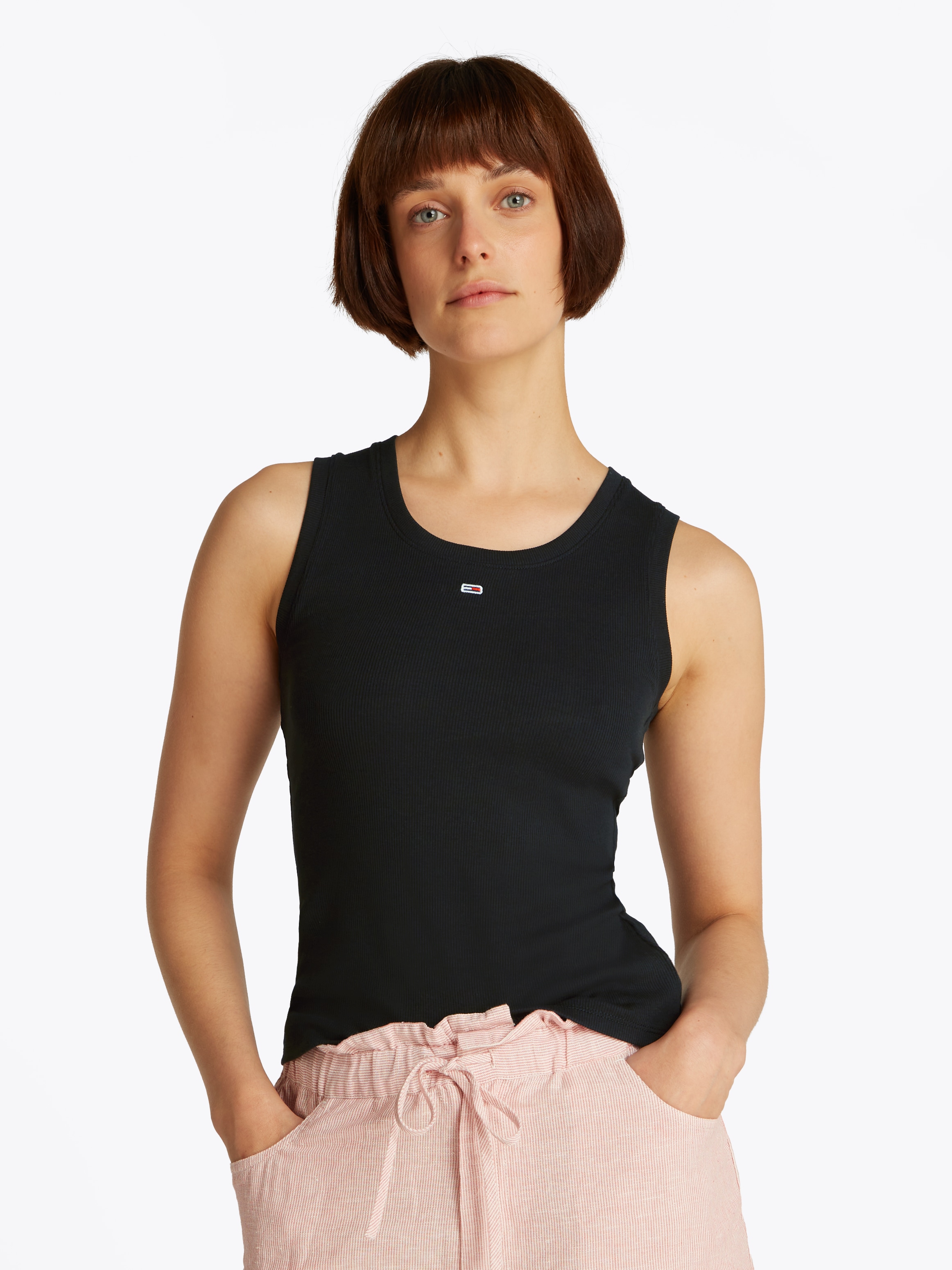 TOMMY JEANS Curve Tanktop »TJW ESSENTIAL RIB TANK EXT«, in Großen Größen, Rippware