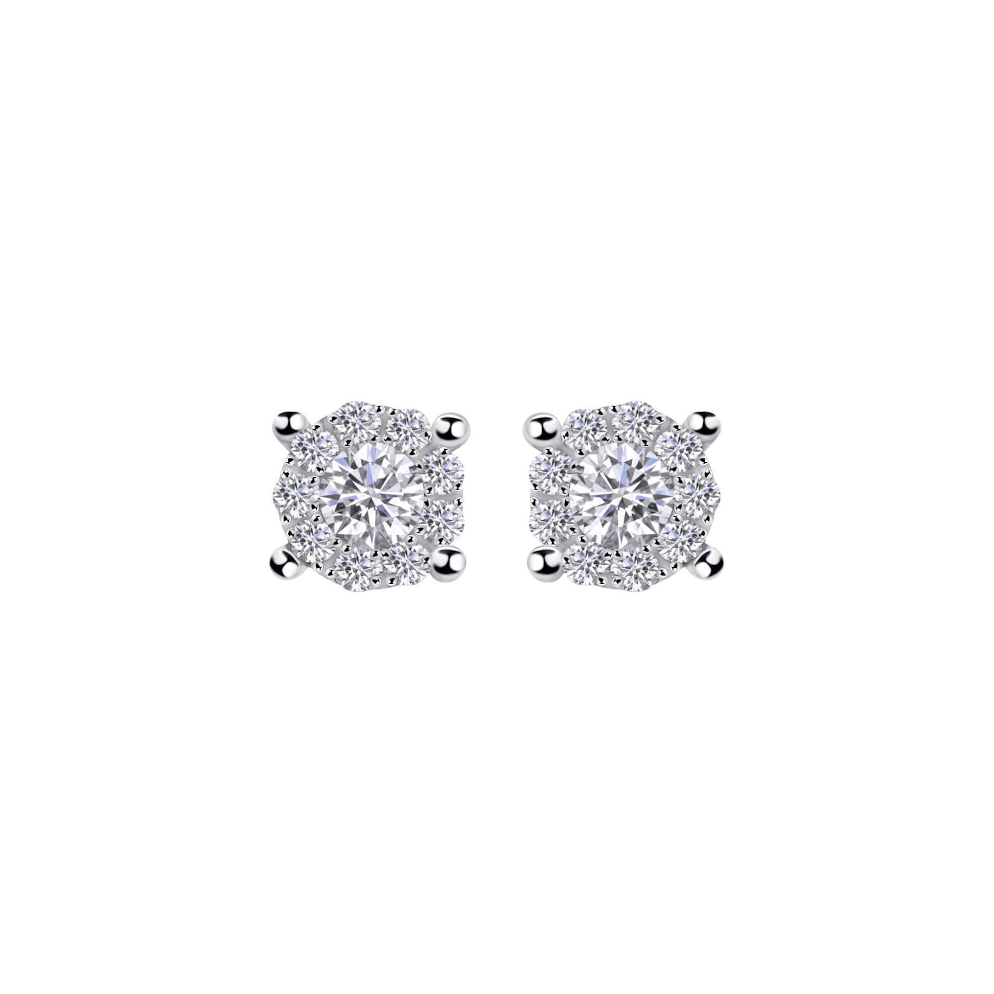 ONE ELEMENT Paar Ohrhänger »0,16 ct Diamant Brillant Invisible Ohrringe«, Ohrstecker aus 585 Weißgold – für Damen – elegant, modern & vielseitig kombinierbar