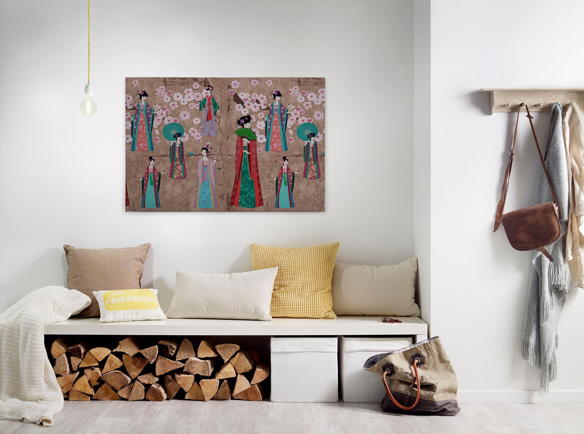 A.S. Création Leinwandbild "kimono" Gemälde Kunst 1 Stk. tlg. Keilrahmen Bild Asiatisch Leinwand-Bild Wohnzimmer modern Wandbild