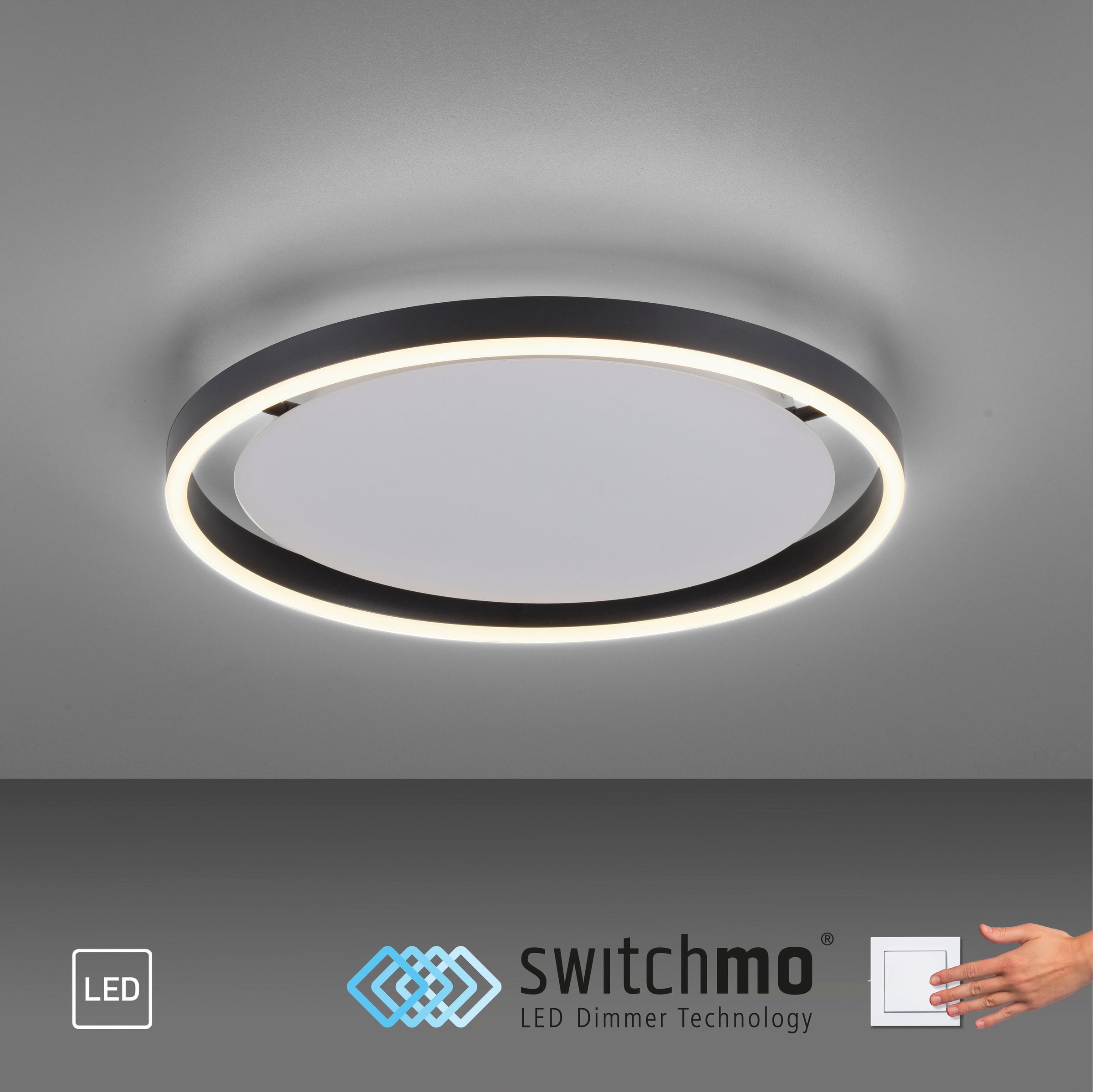 JUST LIGHT Deckenleuchte »RITUS«, 1 LED, Switchmo, BAUR Switchmo flammig-flammig, dimmbar, dimmbar, 
