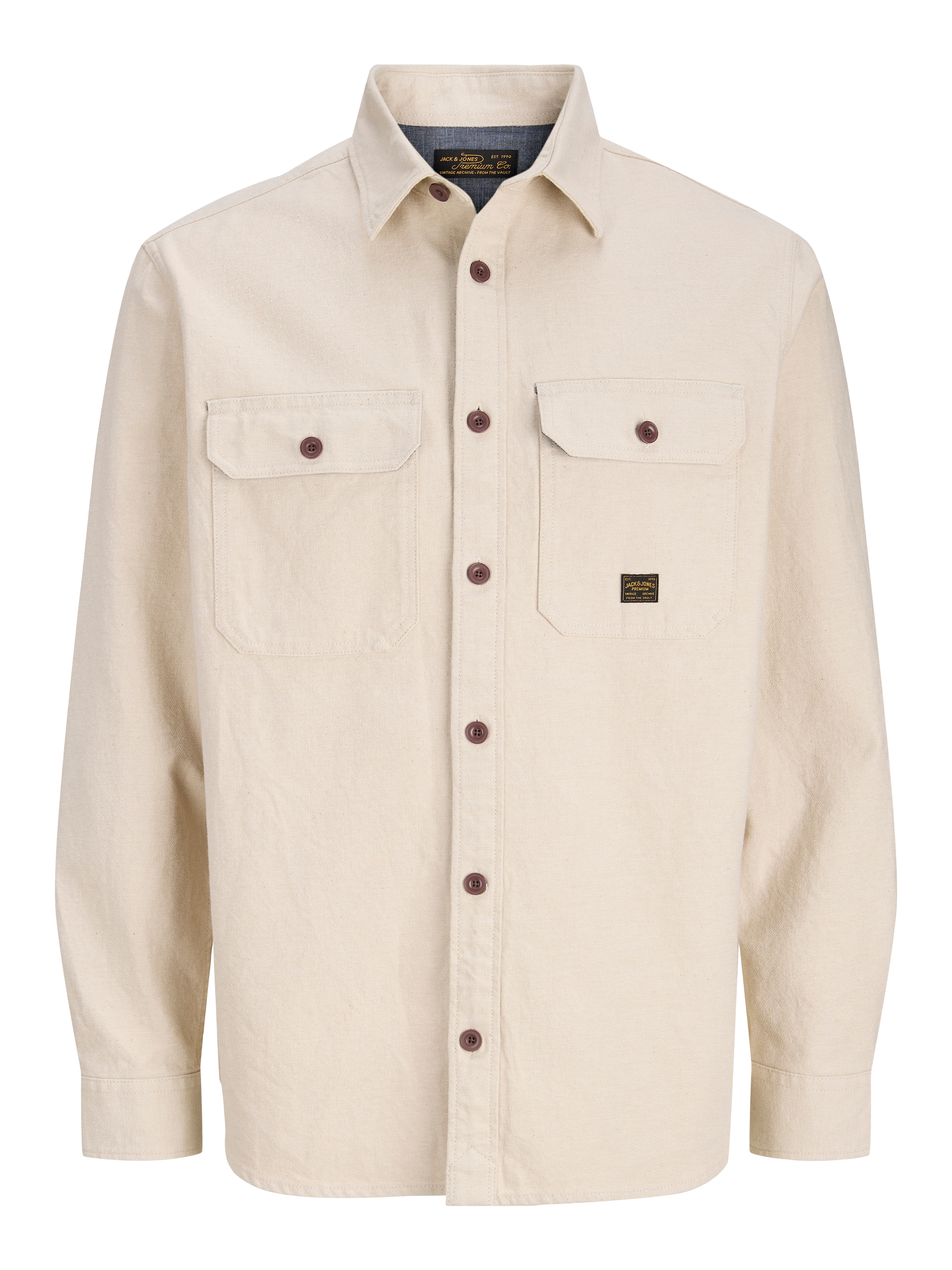 Jack & Jones Langarmhemd "JPRBLUIVY SOLID L/S OVERSHIRT SN" Overshirt Form, Baumwolle, normal geschnitten