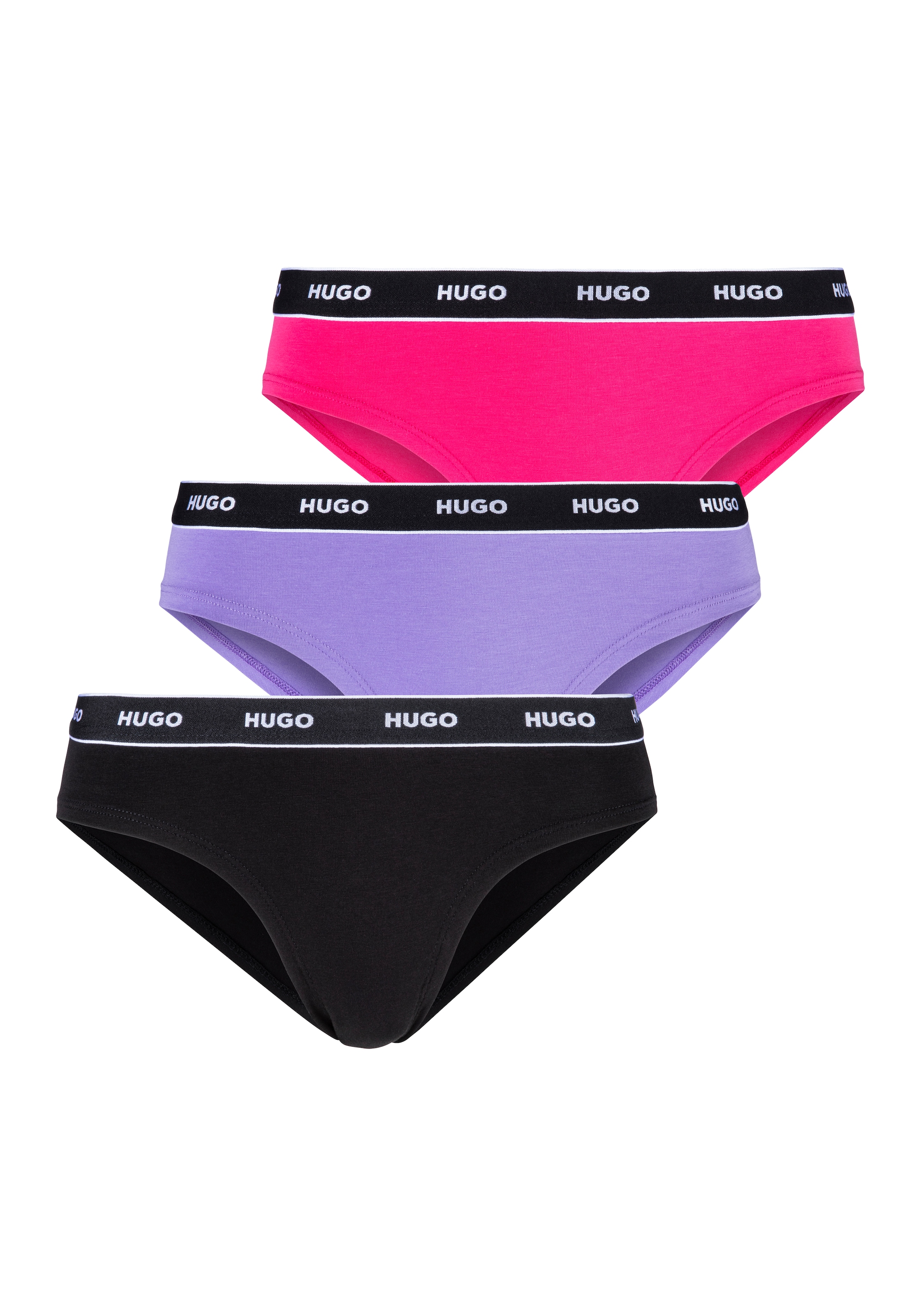 HUGO Underwear Slip "TRIPLET BRIEF STRIPE", (Packung, 3 St., 3er-Pack), mit kontrastfarbenem Logobund