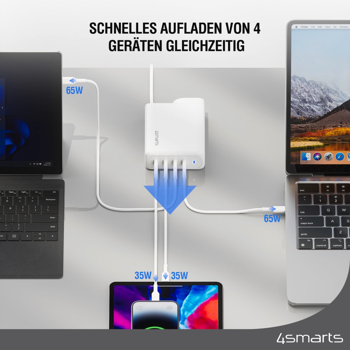 4smarts USB-Ladegerät »GaN Flex Pro 200 W 4 USB-C«