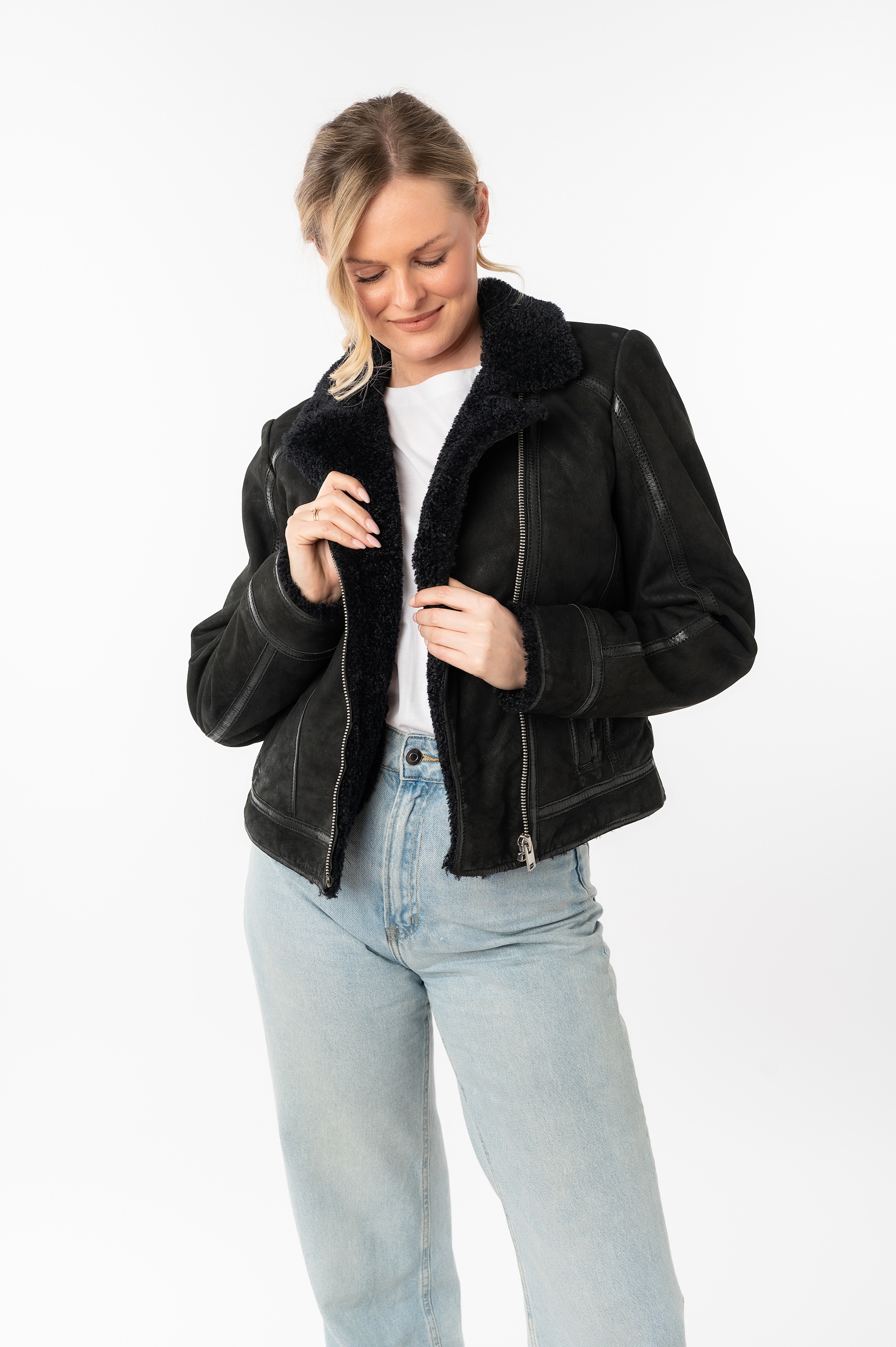Mauritius Lederjacke "MWRila SF", gefüttert, mit Reverskragen günstig online kaufen