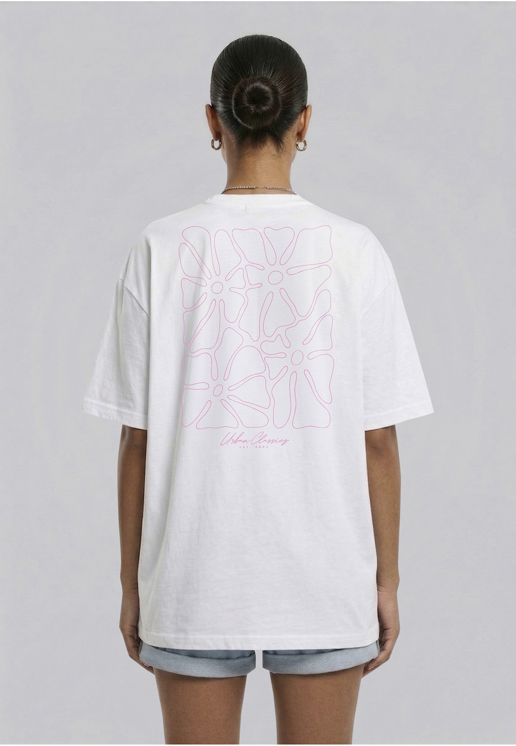 URBAN CLASSICS T-Shirt »Urban Classics Ladies Urban Classics Flower Logo Loose Tee« 1