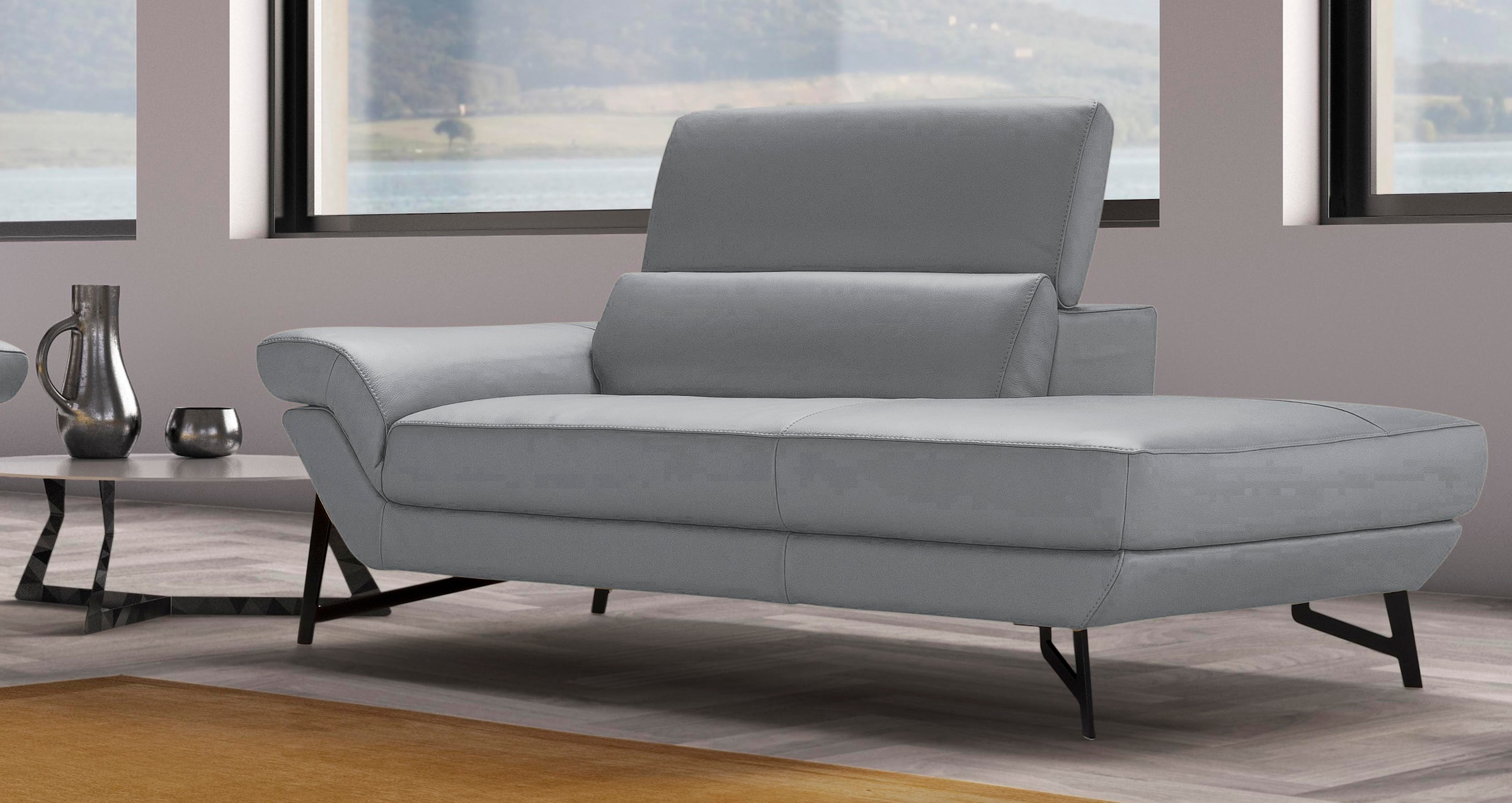 Egoitaliano Ottomane "Narcisa, Designsofa", mit verstellbarer Kopfstütze, Solitärmöbel als Blickfang