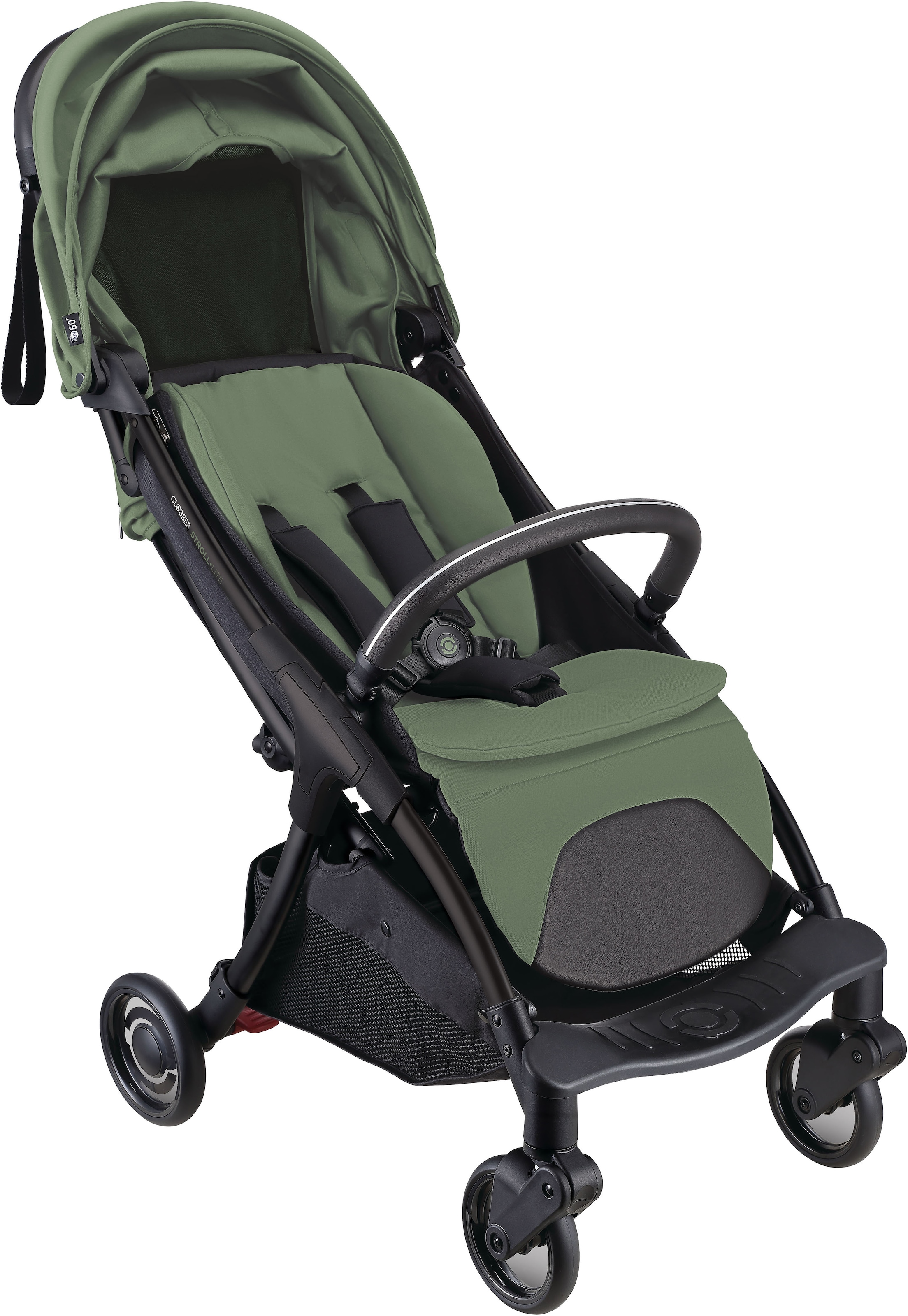 GLOBBER Kinder Kinder-Buggy "STROLL LITE"oliv grün, Kinderwagen, mit 1-Hand-Falt-Automatik, Reisebuggy