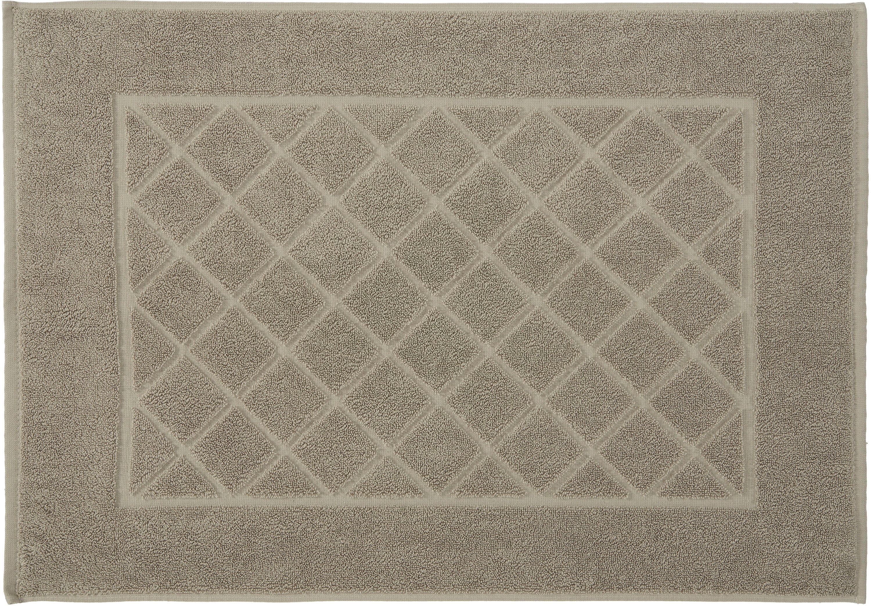 Kleine Wolke Badematte "Bridge, Badvorleger, Badezimmer Teppich" Höhe 70 mm beidseitig nutzbar fußbodenheizungsgeeignet Badteppich, Frottier-Qualität, Uni Farben, Karo Muster