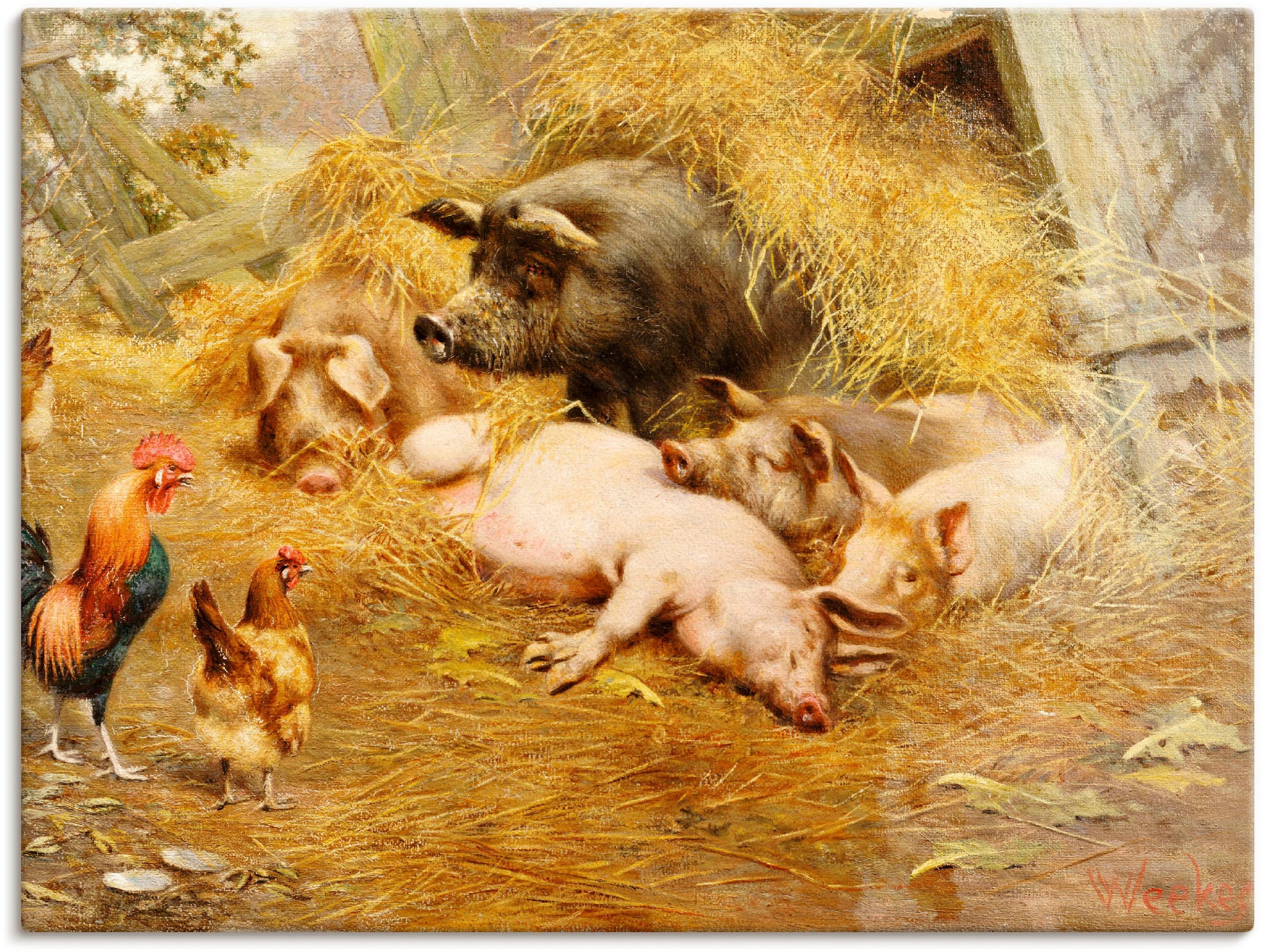 Artland Wandbild »Glückliches Tierleben.«, Haustiere, (1 St.), als  Leinwandbild, Wandaufkleber oder Poster in versch. Größen bestellen | BAUR