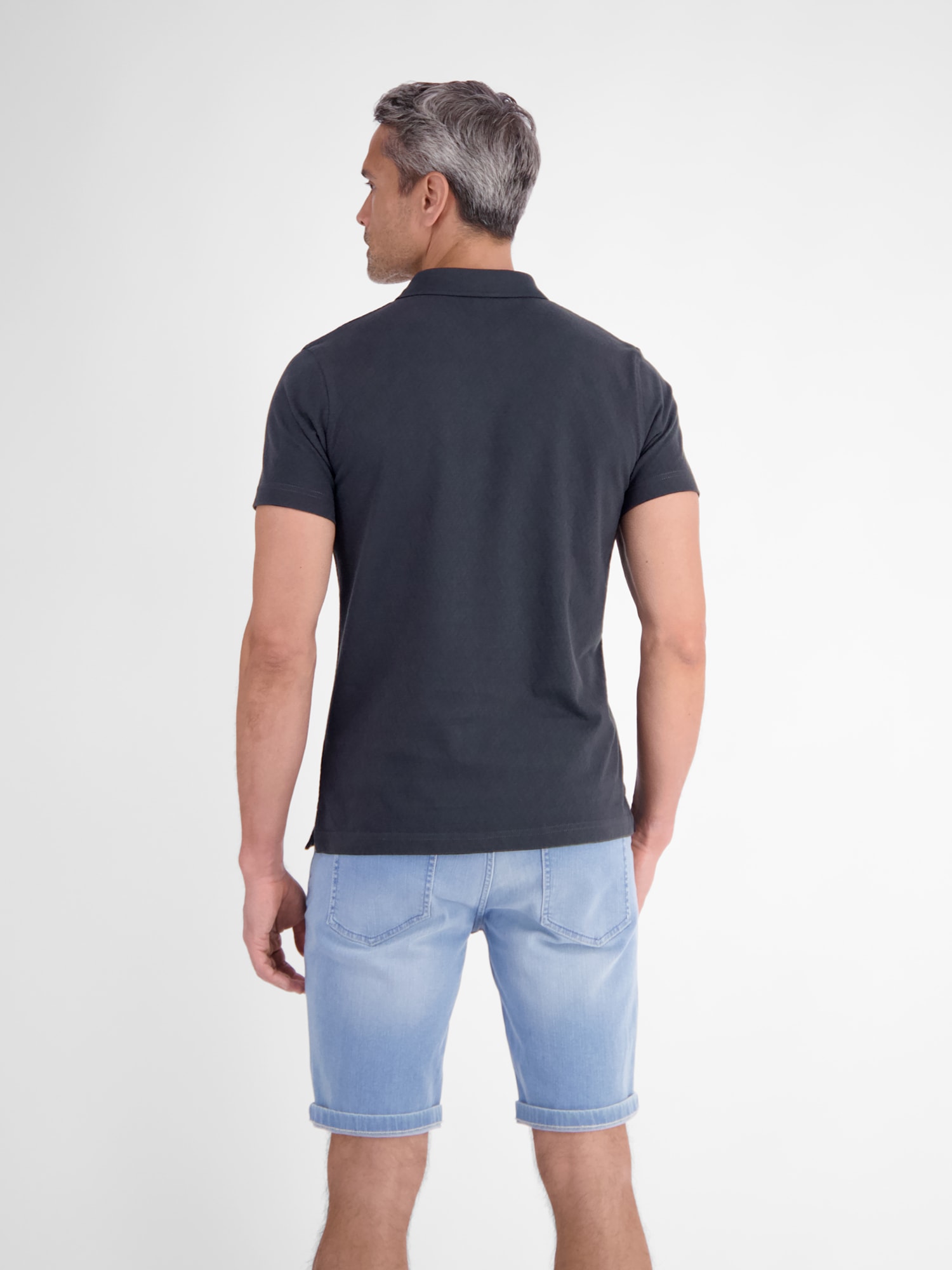 LERROS Poloshirt »Modernes Poloshirt mit Jaquard-Muster und knopflosem Kragen«