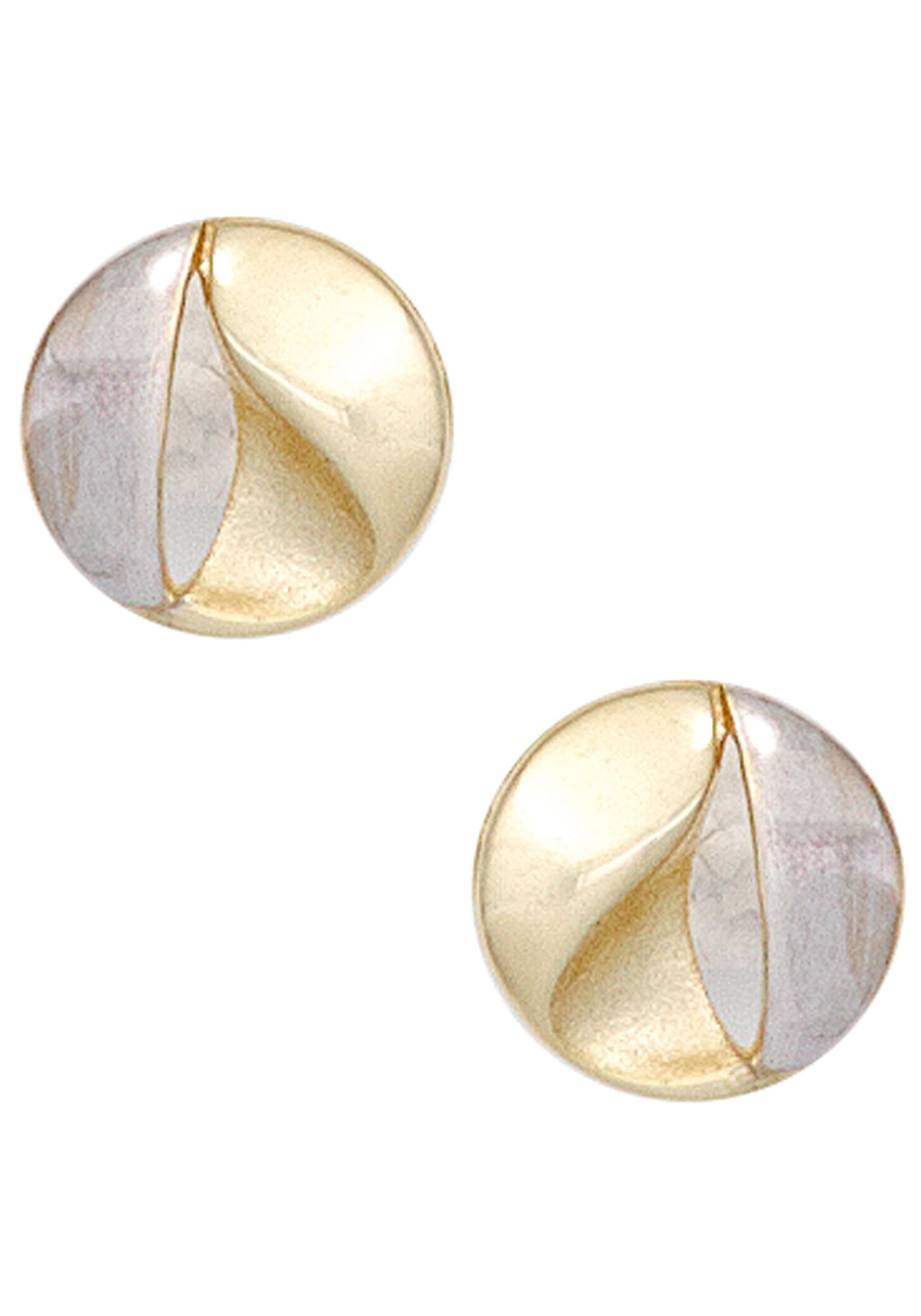JOBO Paar Ohrstecker rund 333 Gold bicolor