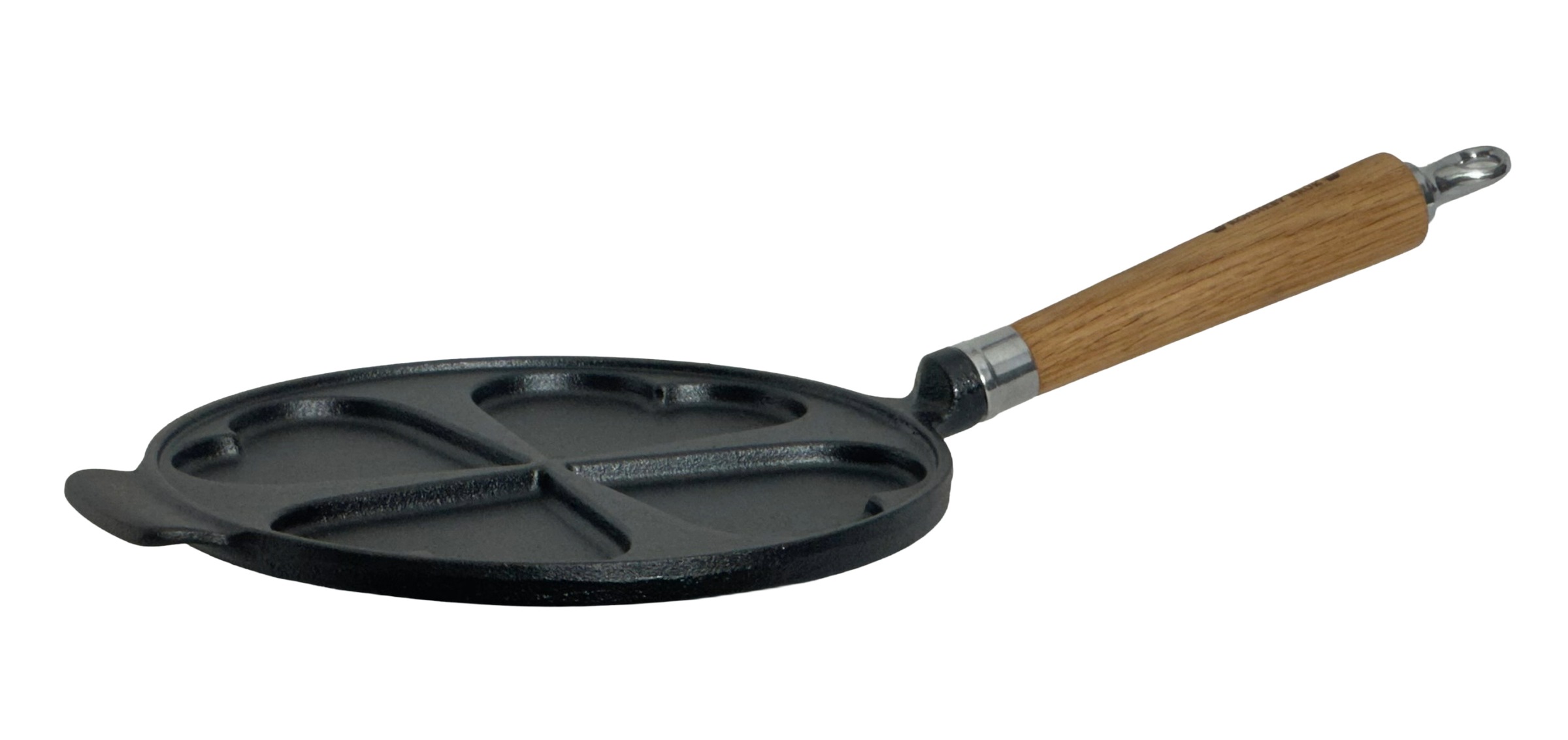 Ronneby Bruk Bratpfanne "Maestro Herzpfannkuchen-Pfanne, Ø 24 cm, mit Holzgriff" Gusseisen 1 tlg.