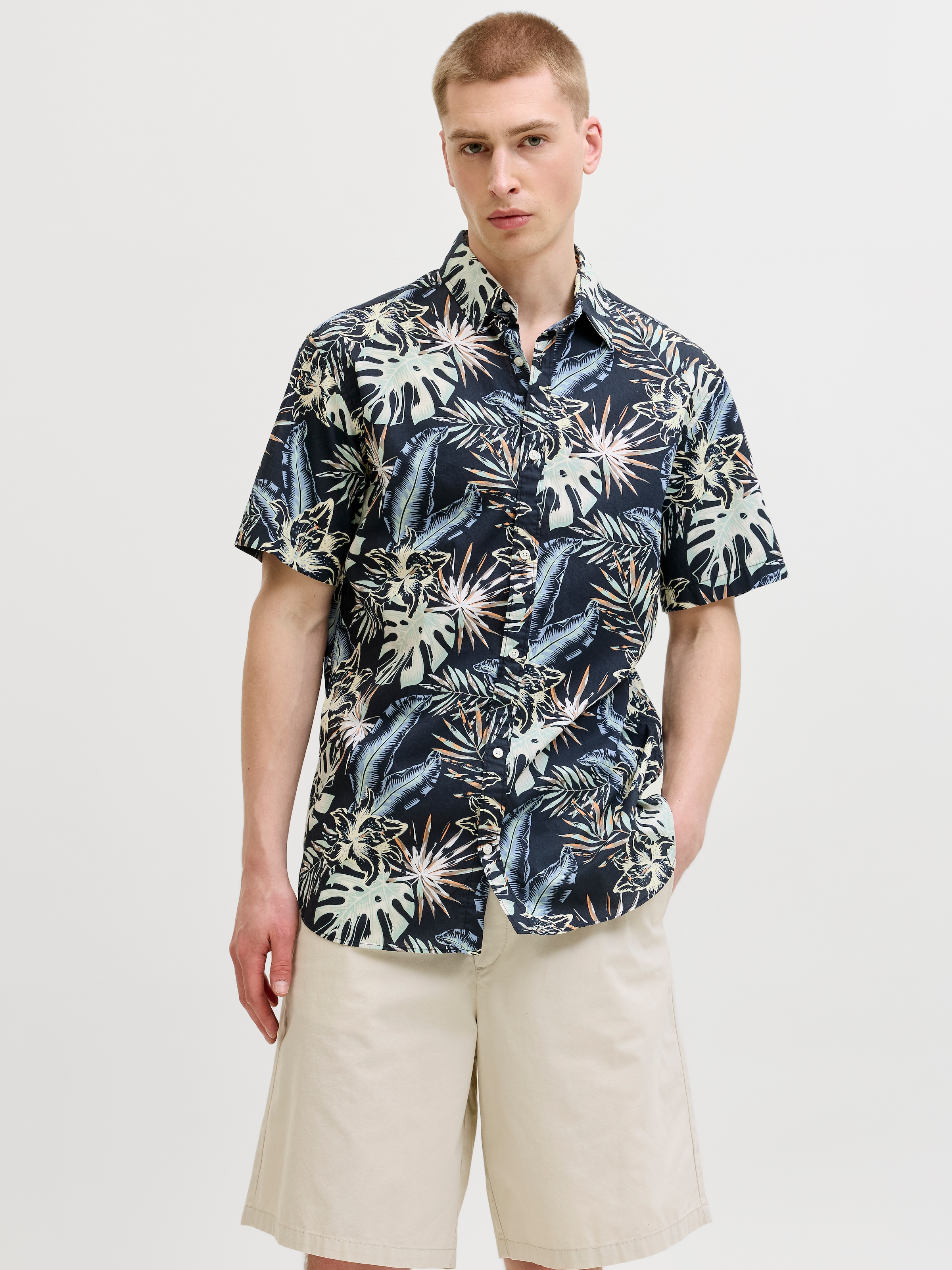 Jack & Jones Chemise à Manches Courtes Ebreeze Linen Blend Resort Black XL Homme 6