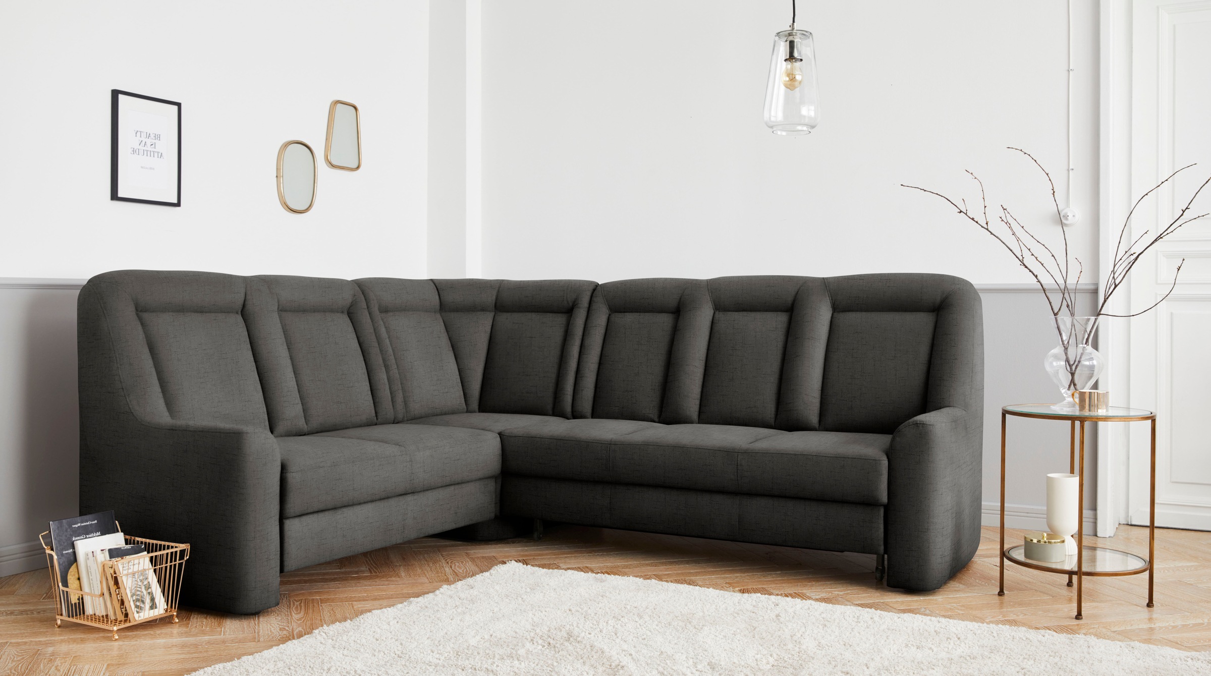sit&more Ecksofa »Melissa L-Form«, klassisches Polsterprogramm, wahlweise Bettfunktion und Schubkasten