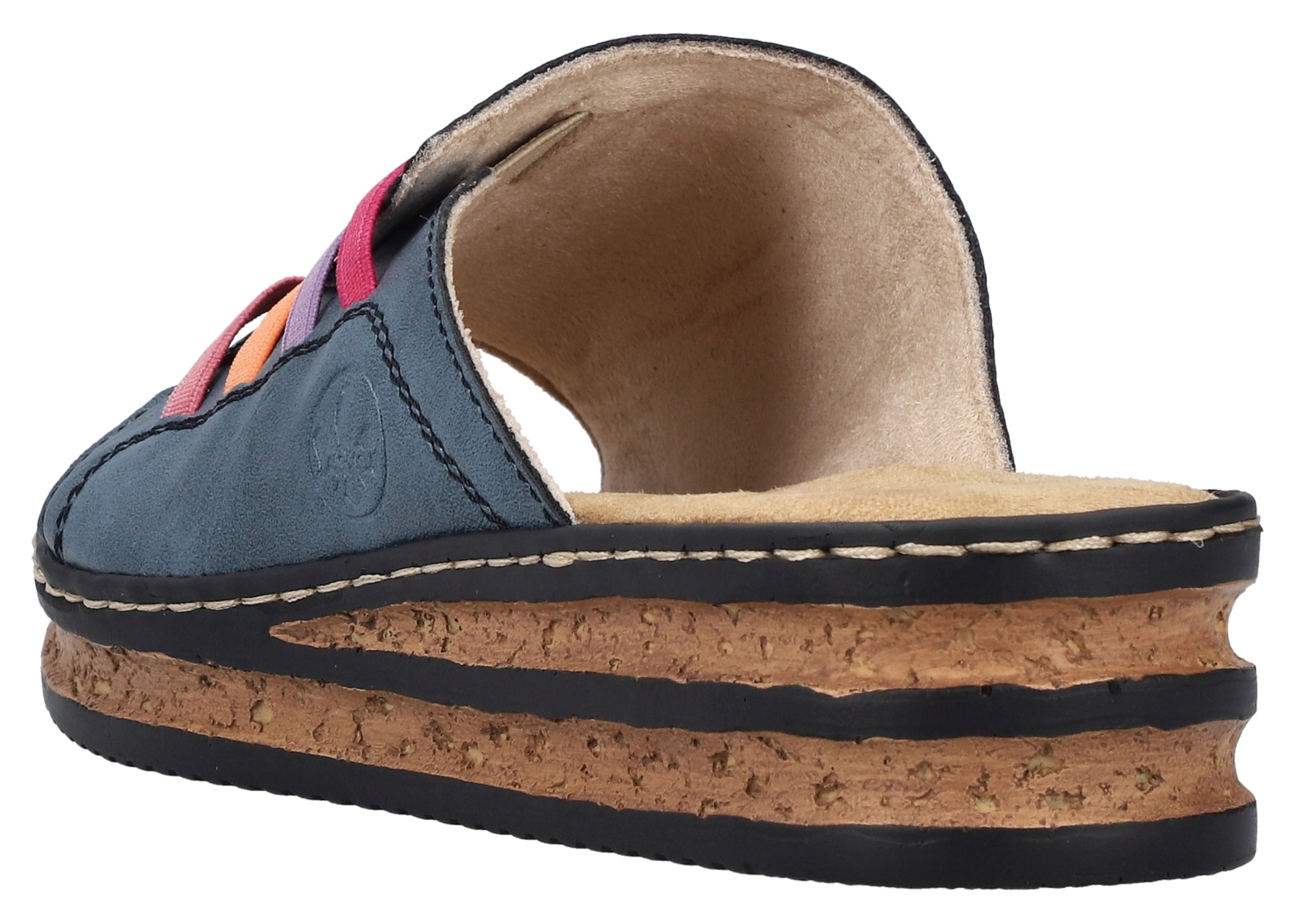 Rieker Keilpantolette, Sommerschuh, Hausschuh, Pantolette mit bequemem Keilabsatz