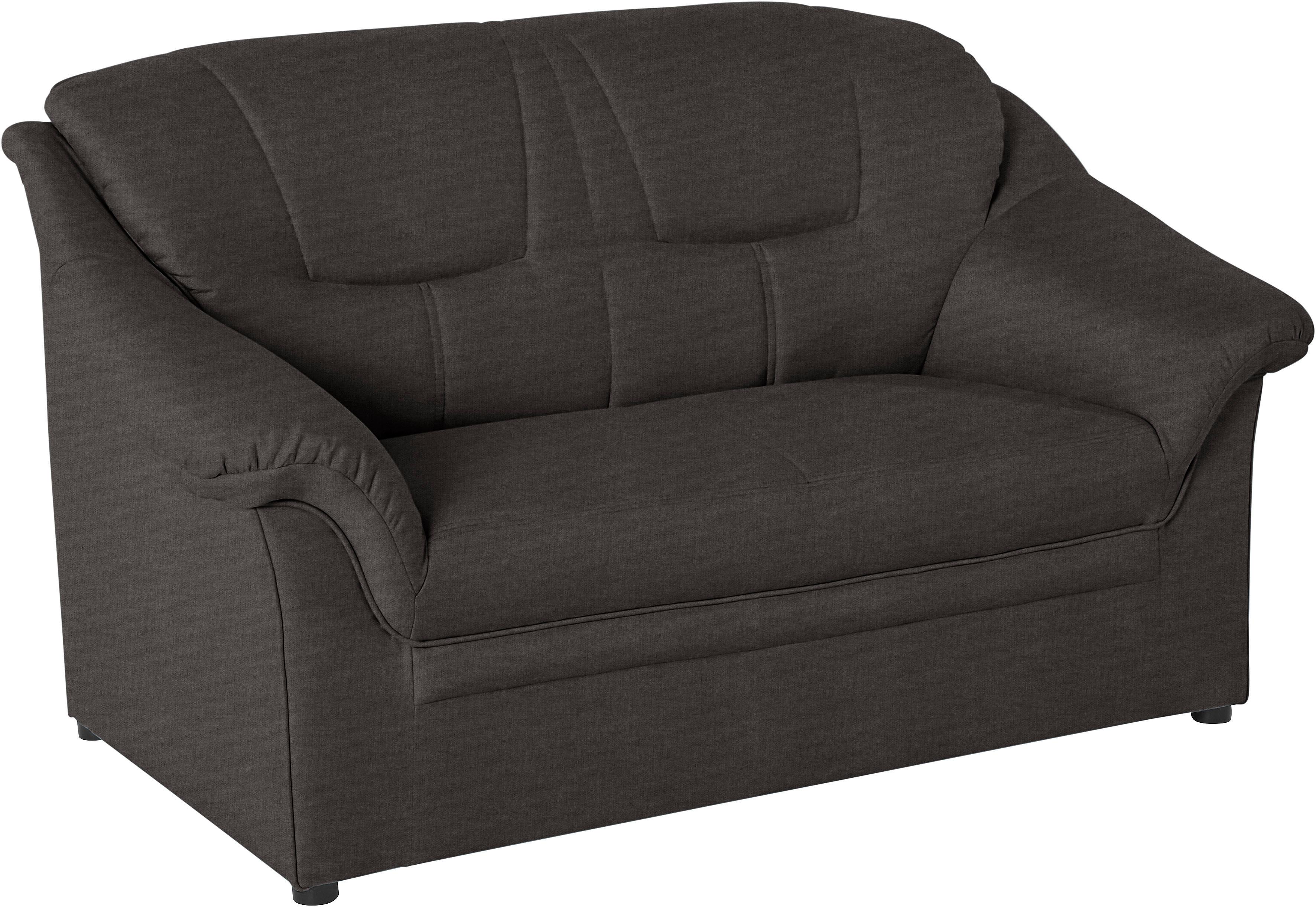 2-Sitzer DOMO COLLECTION, B:146cm H:84cm T:82cm, braun, Korpus/Basismaterial: 92% Polyester, 8% Nylon. Sitzfläche: 92% Polyester, 8% Nylon, Sofas,