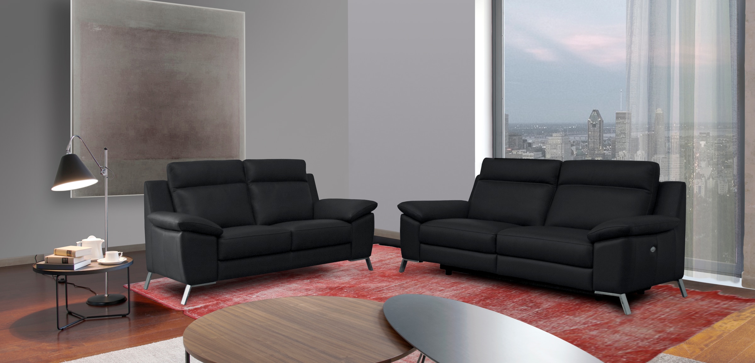CALIA ITALIA Polstergarnitur "Roby" Set, 2 Stk. tlg. in Leder, mit elektris günstig online kaufen