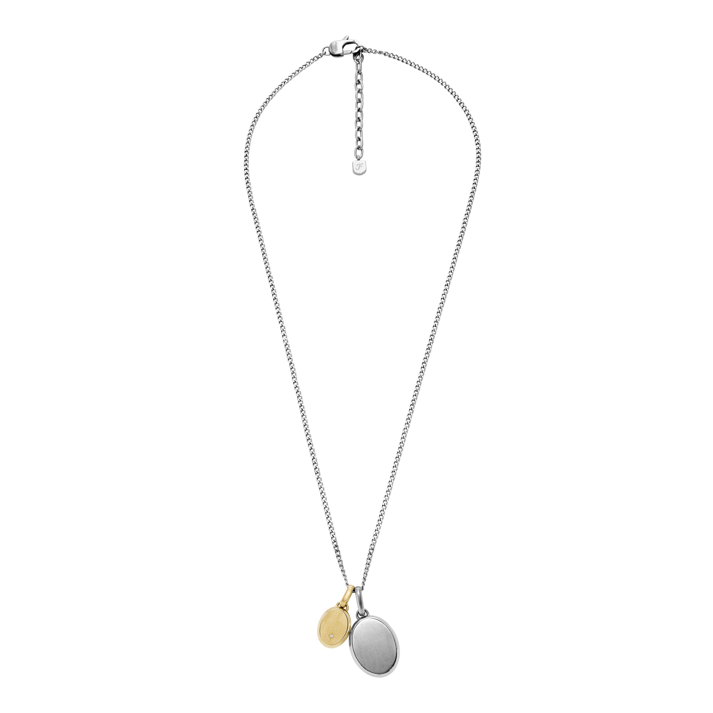 Fossil Kette mit Anhänger »Schmuck Geschenk Edelstahl DREW Bicolor, JF04850998«, (Set, 3 tlg.), mit Glasstein