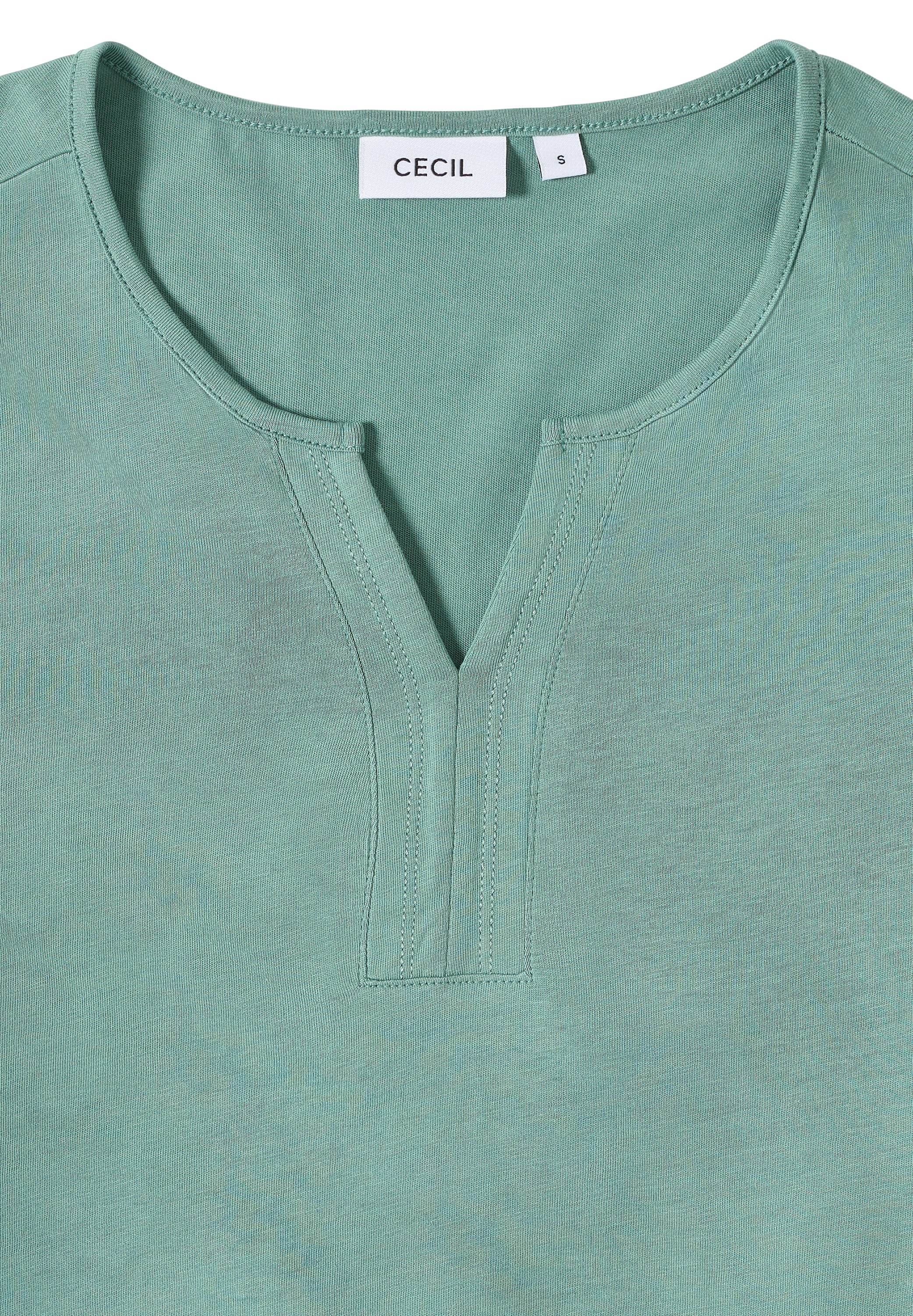 Cecil Tunikashirt, Split Neck, unifarben
