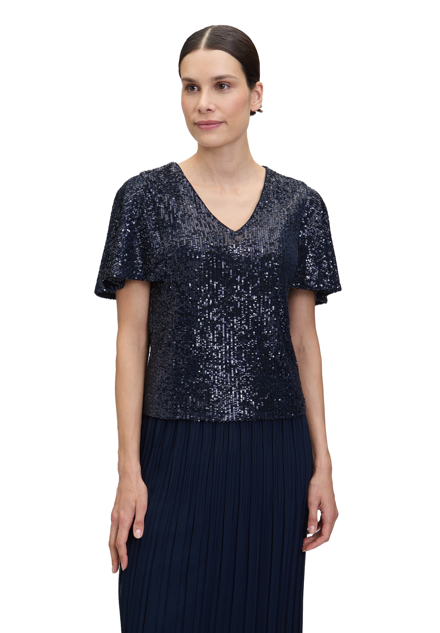 Vera Mont Kurzarmshirt "Vera Mont Blusenshirt kurzarm", (1 tlg.), Paillette günstig online kaufen