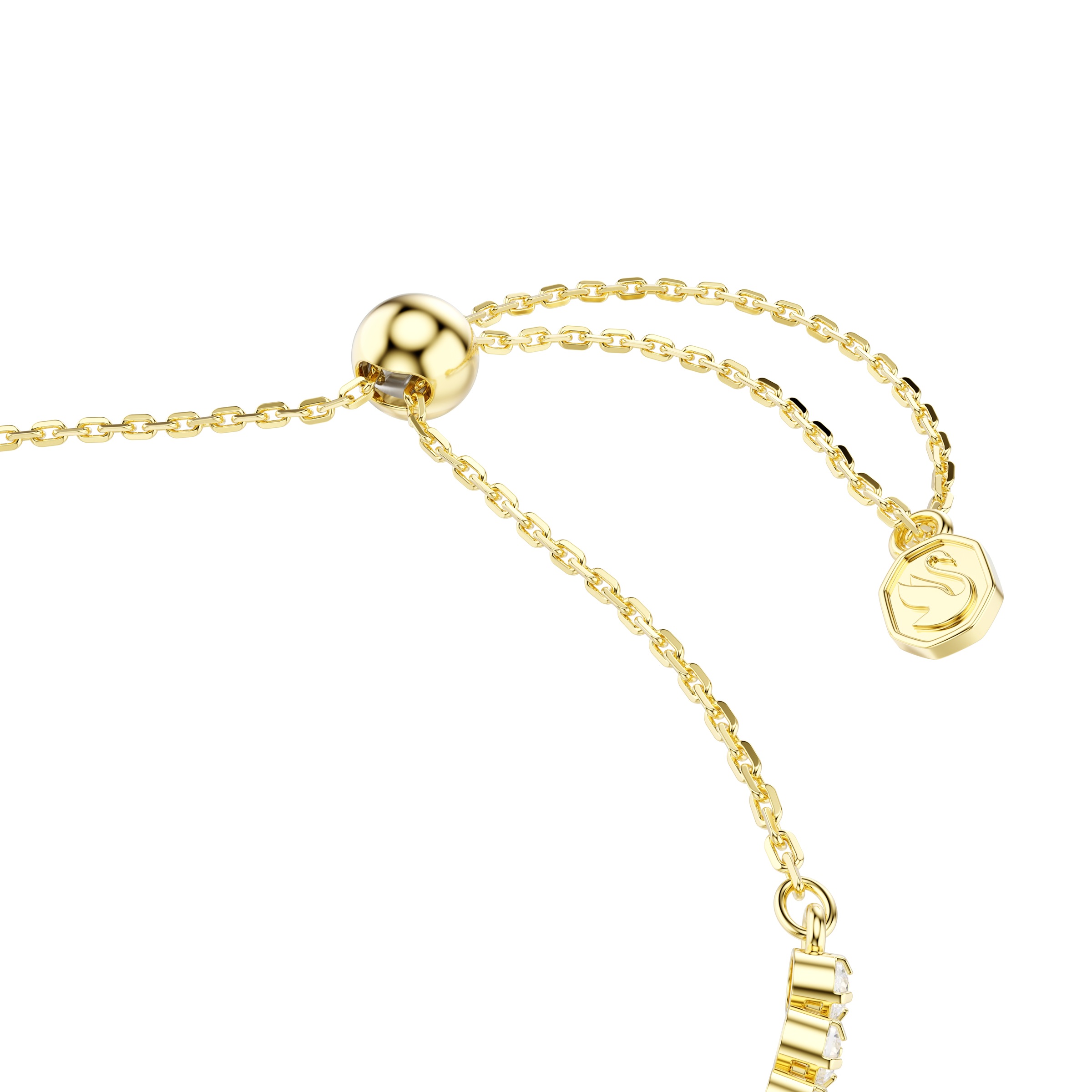 Armkette SWAROVSKI "Schmuck Geschenk Idyllia Armband", gelbgoldfarben, metallfarben, kristallweiß, kristallweiß, Armbänder, Damen, Metallmix, Armkette, mit Swarovski Kristall, Zirkonia (synth.) 8