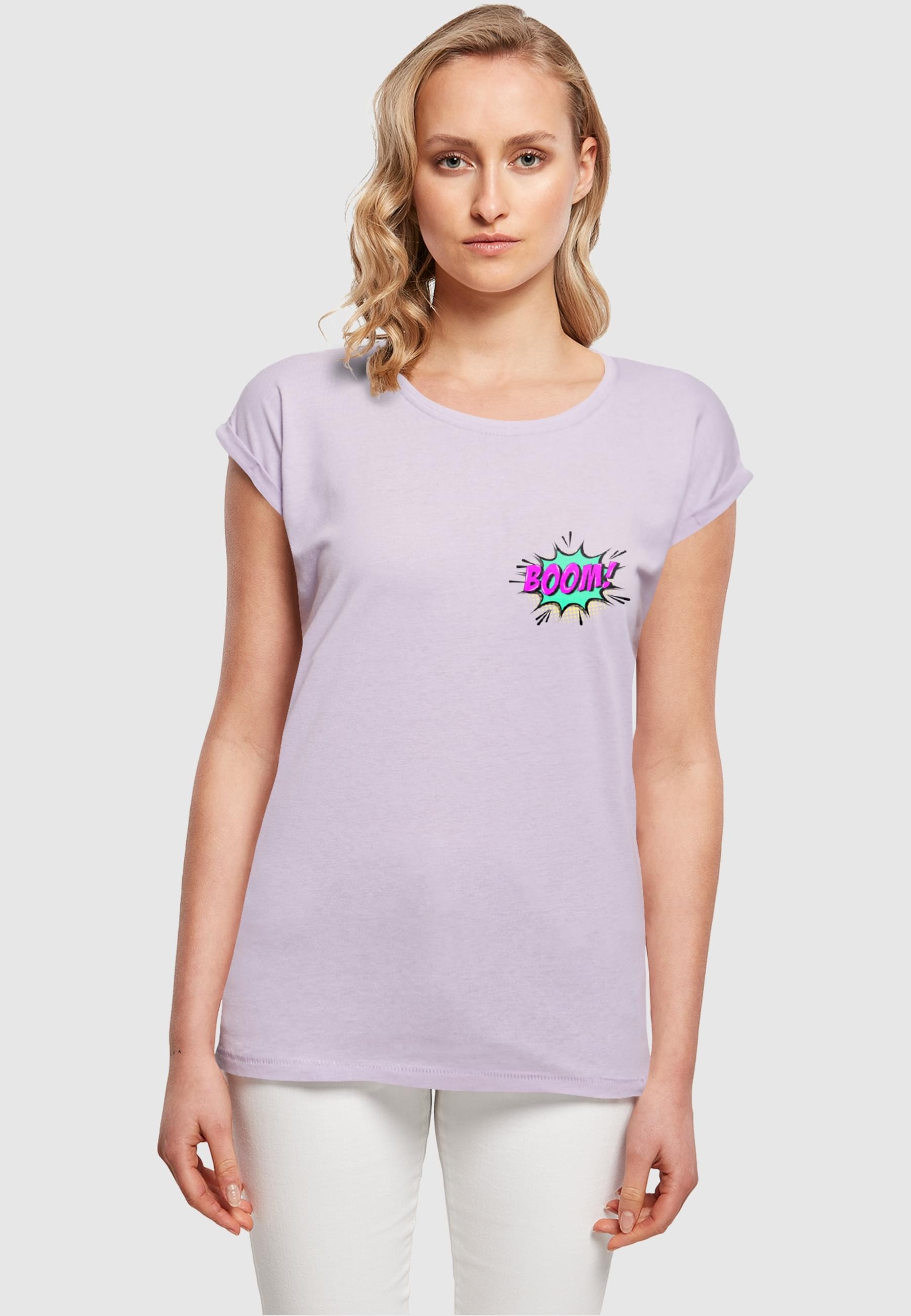 Merchcode T-Shirt »Merchcode Damen Ladies BOOM Comic Extended Shoulder Tee« 1 Stk. tlg.