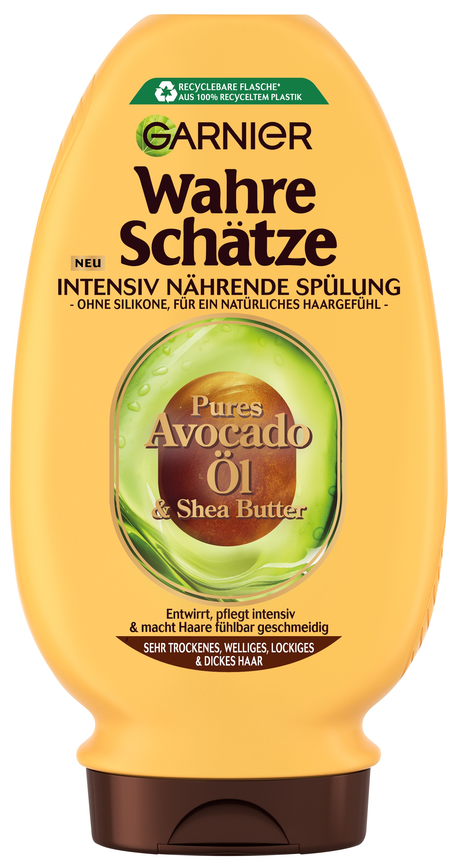 GARNIER Haarspülung »Garnier Wahre Schätze Intensiv Nährende Spülung Avocado-Öl« für trockenes, welliges, lockiges und dickes Haar, ohne Silikone
