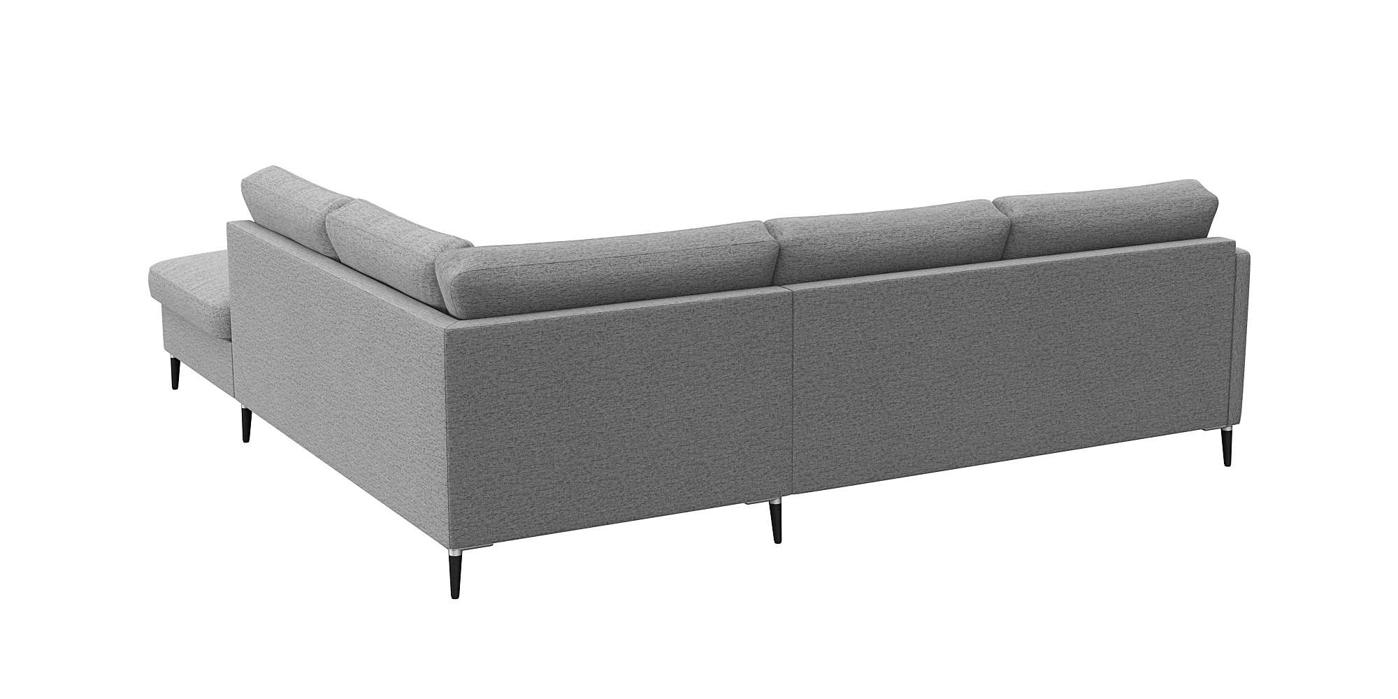 Thumbnail - FLEXLUX Ecksofa "Fiore, L-Form", schmale Armlehnen, Füße Alu/schwarz, B/T 234/225cm, Kaltschaum im Sitz