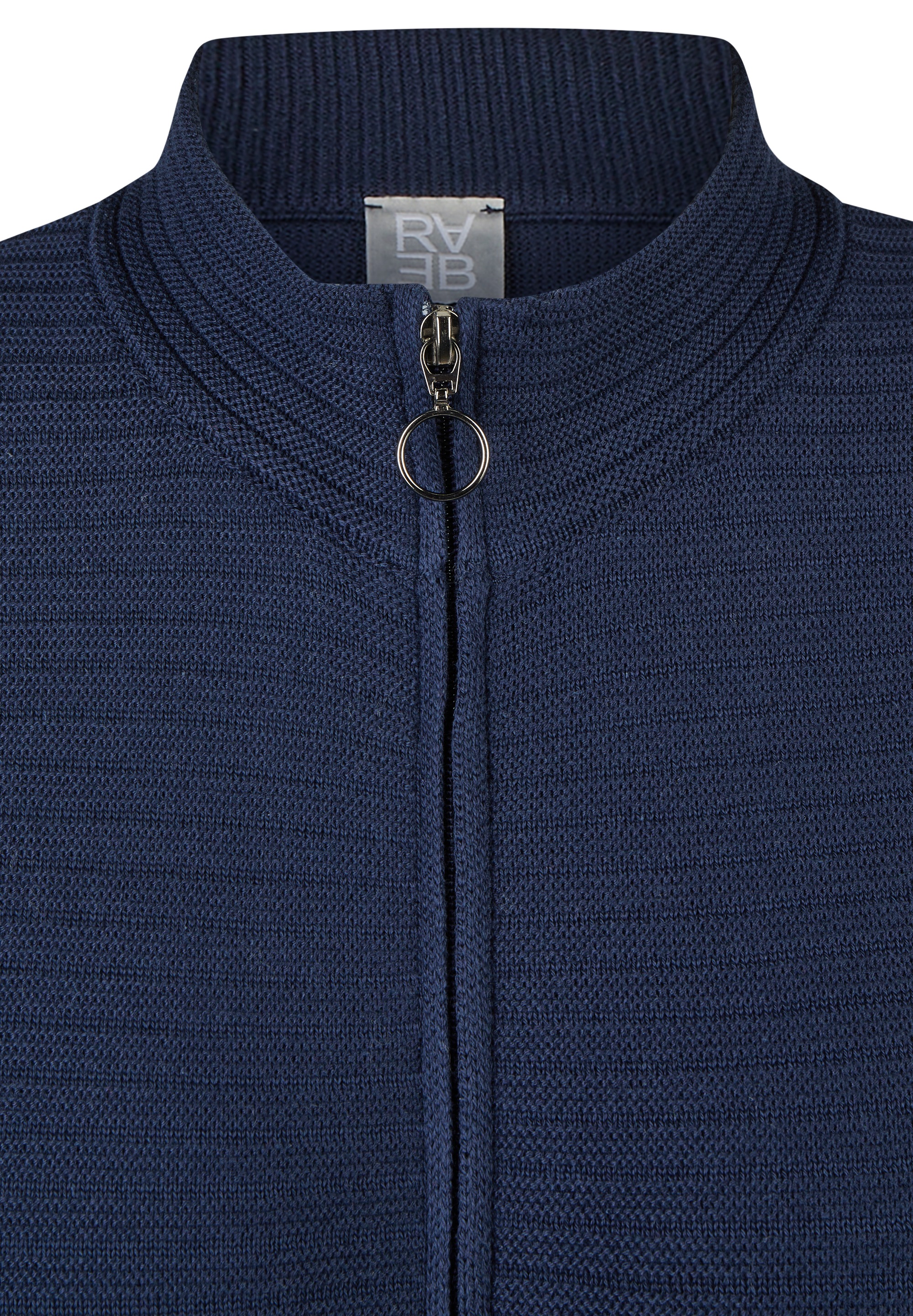 Rabe Strickjacke mit Stehkragen und Reißverschluss