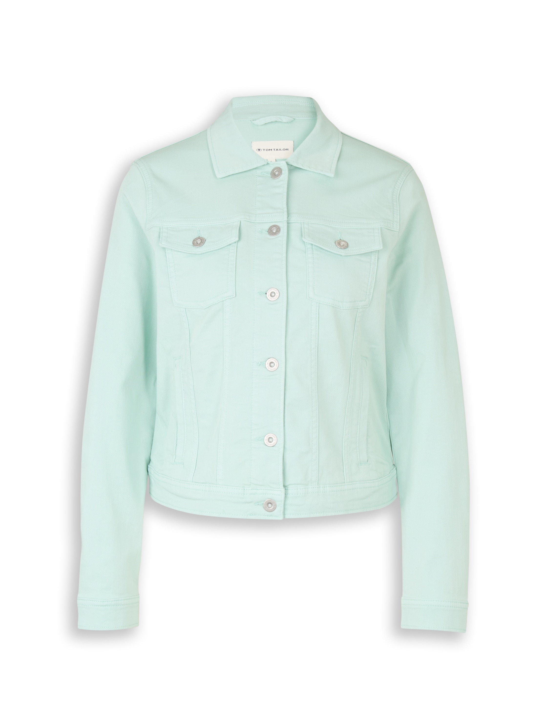 TOM TAILOR Jeansjacke ohne Kapuze mit Knopfleiste und Stretch