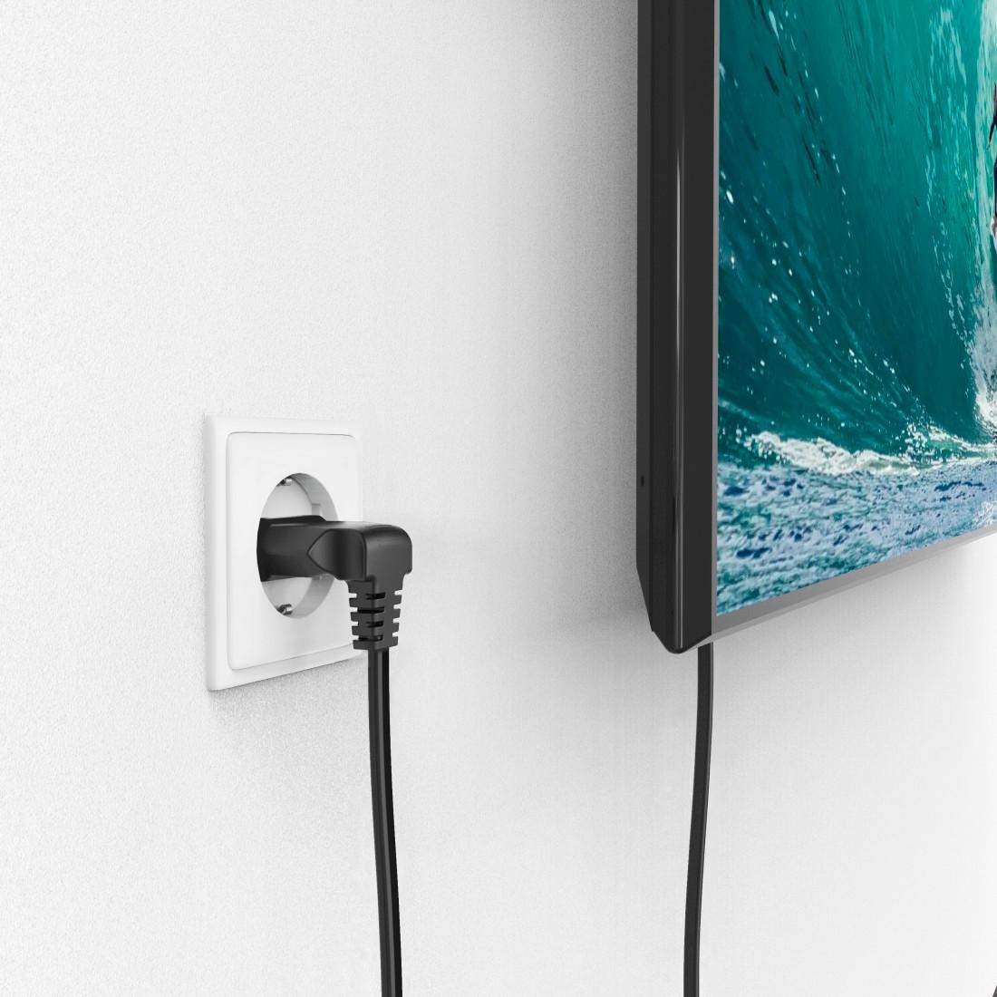 Hama Netzkabel »Netzkabel, beidseitig gewinkelt, Euro Stecker, Doppelnut, C7, 1,5 m«, Typ C (Eurostecker), 150 cm