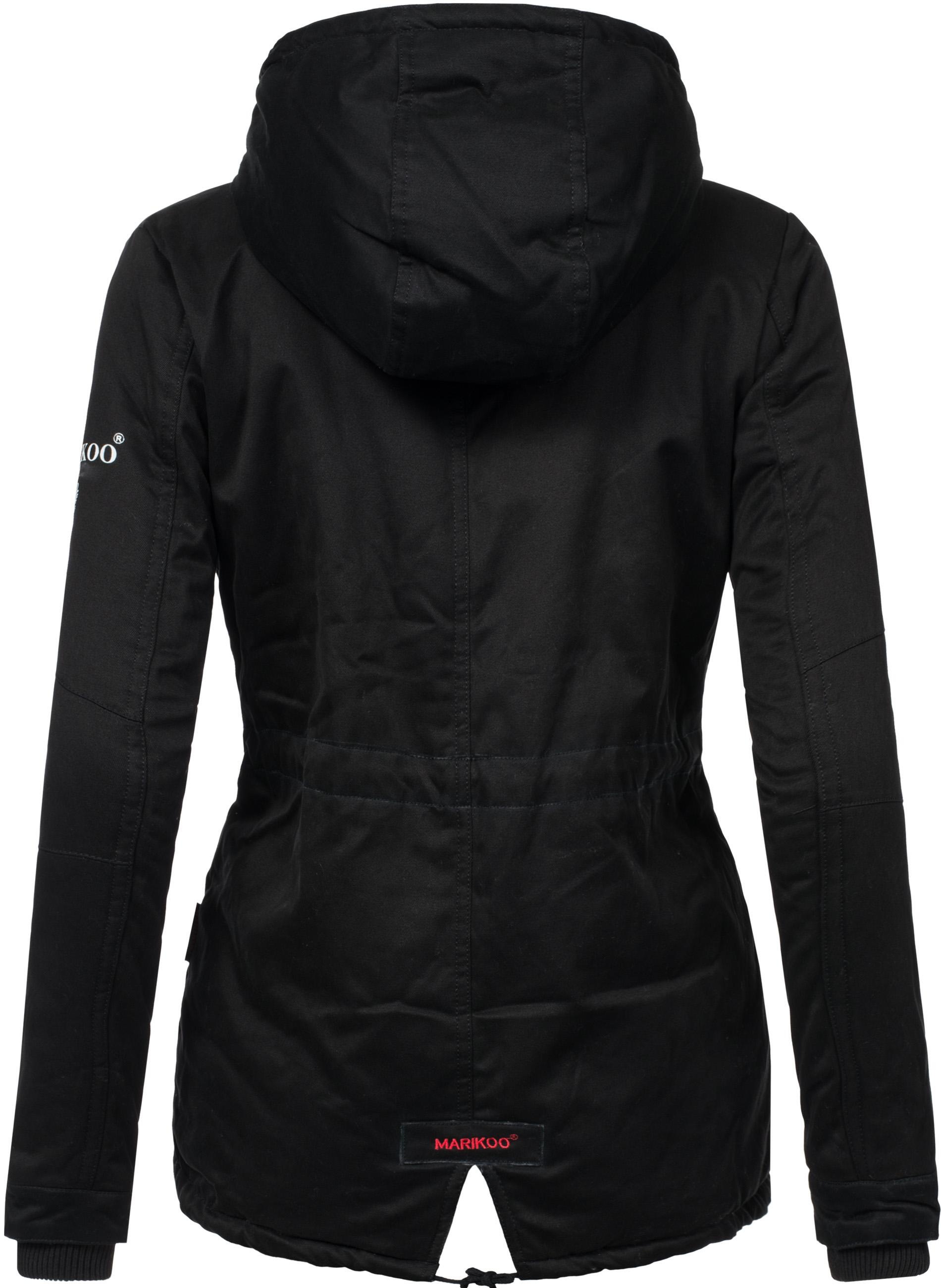 Thumbnail - Marikoo Winterjacke "Manolya" mit Kapuze stylischer Kurzmantel mit weichem Teddyfell-Futter